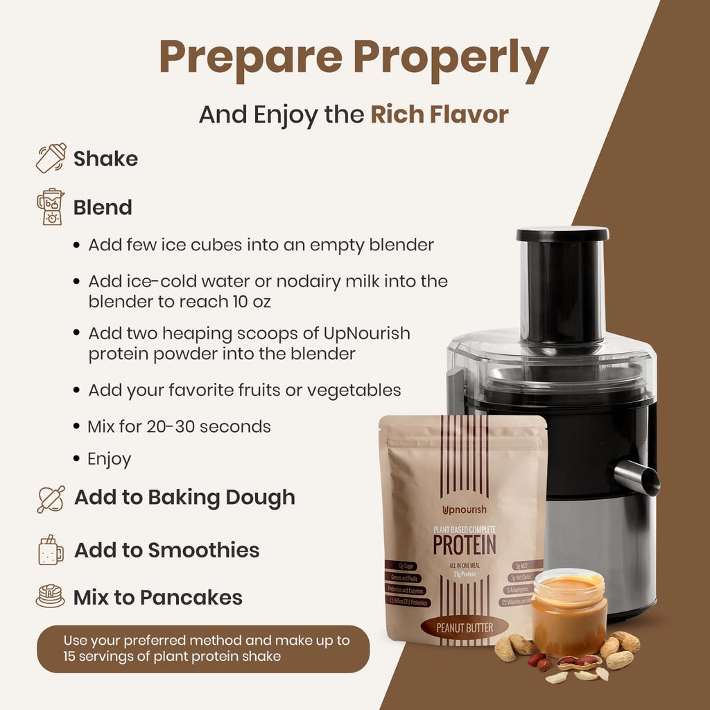 UpNourish Peanut Butter Vegan Protein Powder 54 Superfoods Powder,1.5 Billion CFU Probiotics 21g Plant Based Protein,No Sugar No Dairy No GMO Dairy Free,Meal Replacement Shake Keto-Friendly Low-Carb Diet,15 Servings UpNourish Au supplements