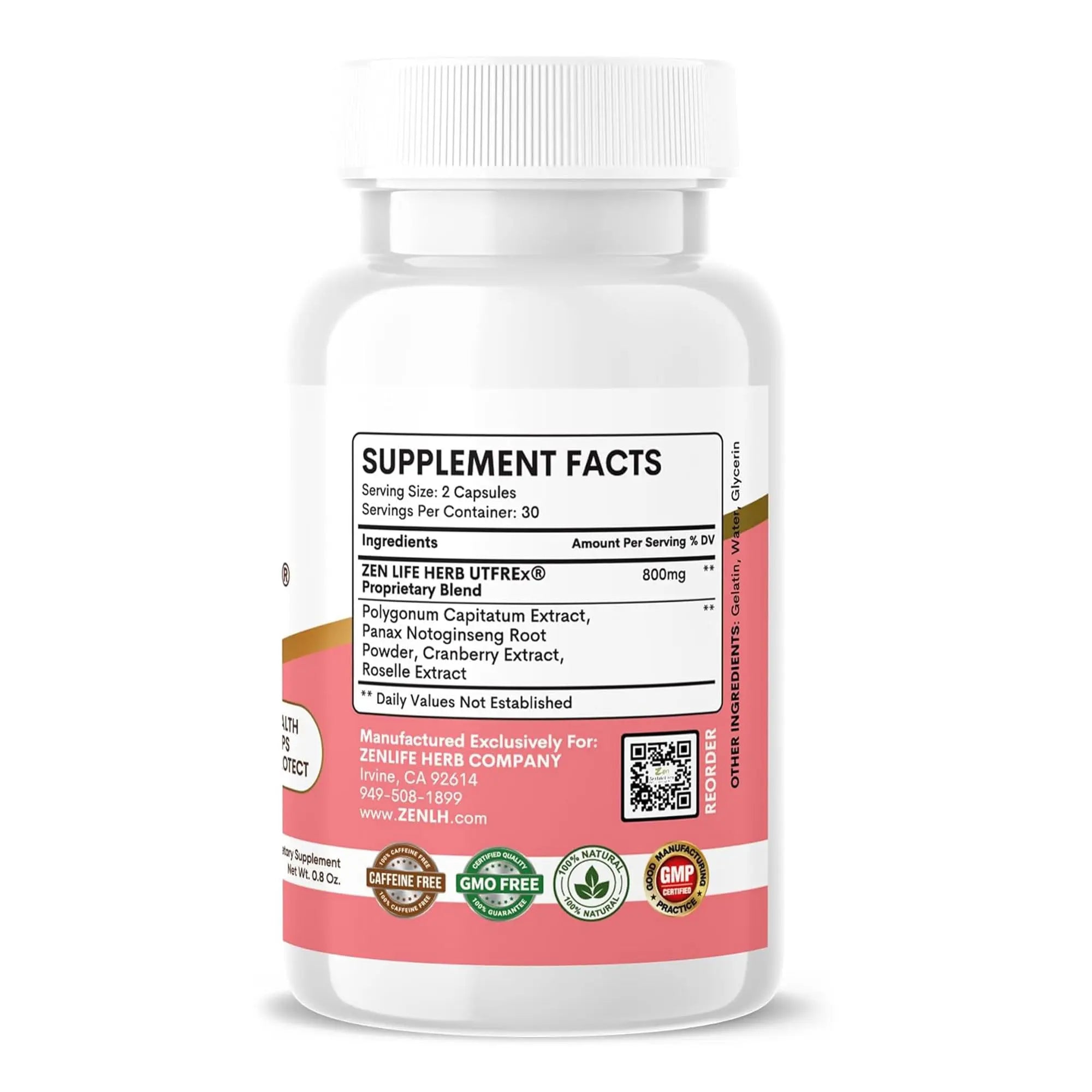 ZEN LIFE HERB UTFREx – Fast Acting - Promotes Urinary Tract Health Supports Healthy Immune and Urinary System, No Vitamins, Minerals, Prebiotics, Sugar, Plant-Based Supplement (60 Capsules) ZEN LIFE HERB Au supplements