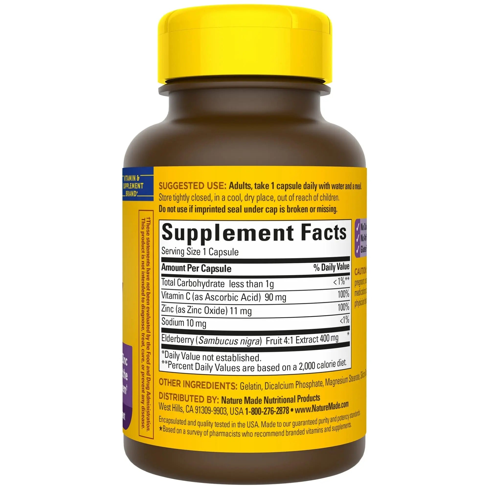 Nature Made Elderberry 400 mg Extract with Vitamin C and Zinc, Dietary Supplement Nature Made Au supplements