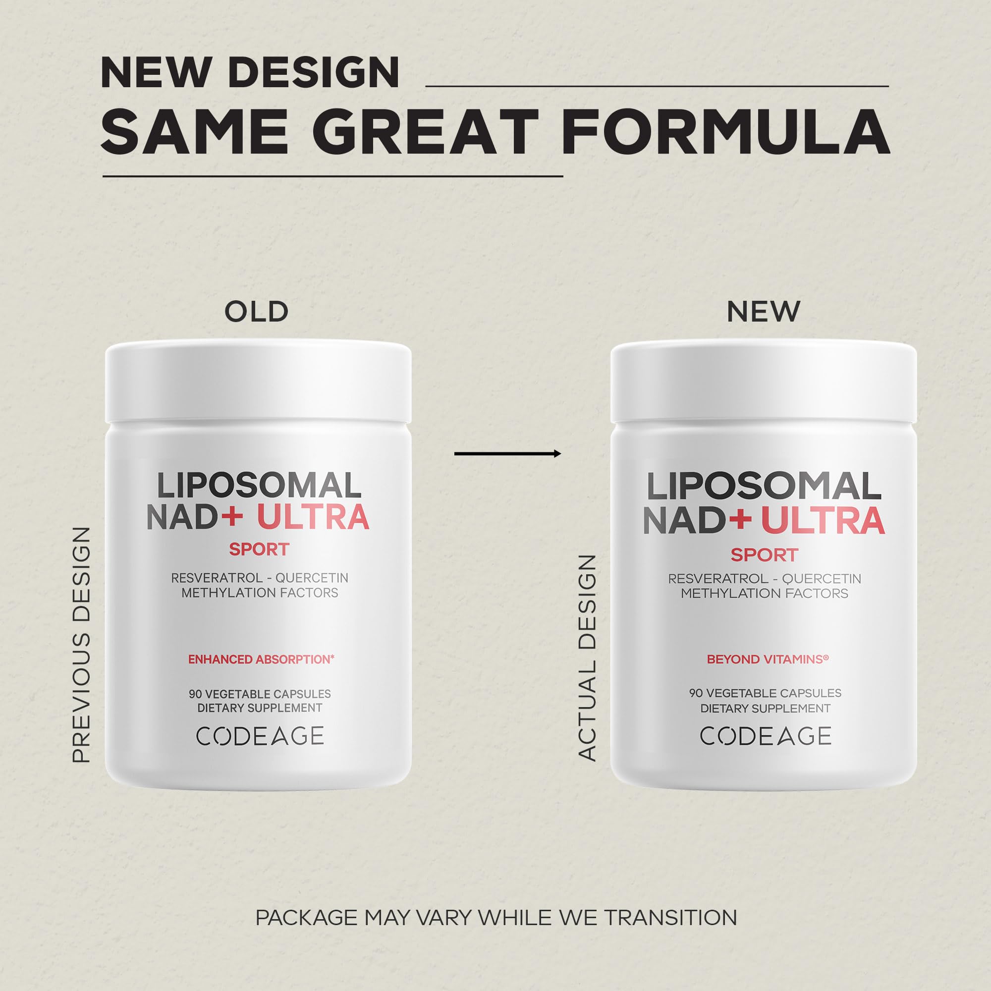 Codeage Liposomal NAD+ with Resveratrol & Vitamin B - NAD Plus Ultra for Energy & Healthy Aging Support - NAD Vitamin Supplement with Quercetin, Betaine, Riboflavin - Bioavailable - 90 Capsules Codeage Au supplements