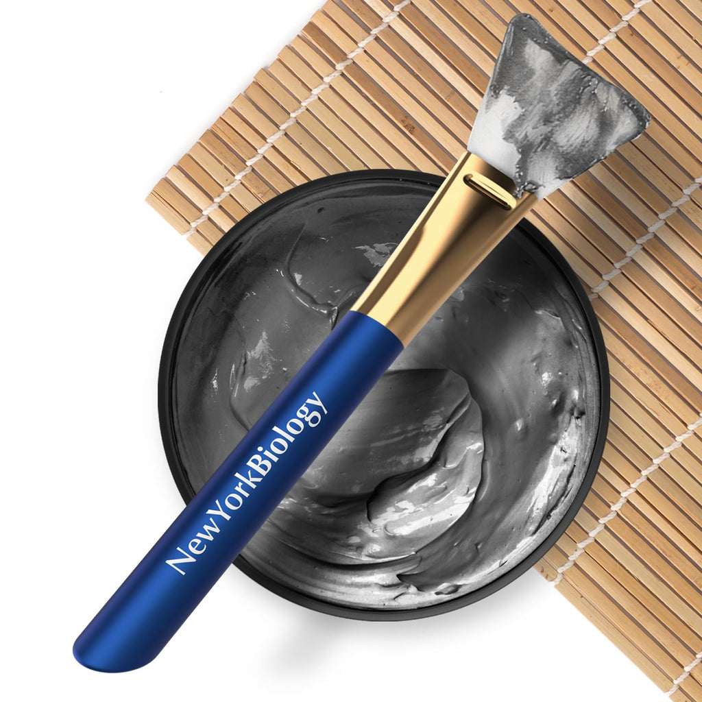 New York Biology Dead Sea Mud Mask for Face & Body | with Stem Cell and Collagen | Face Mask, Brush Applicator, Towel | Spa Quality Pore Refiner for Oily Skin