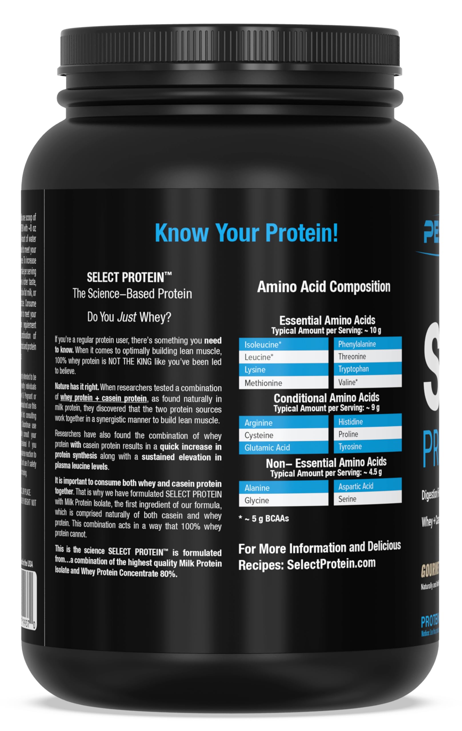 PEScience Select Protein Powder, Whey and Casein Blend, Lean Protein Powder for Women and Men, Low Calorie, Low Carb, Keto Friendly, Gluten Free, Gourmet Vanilla - 27 Servings