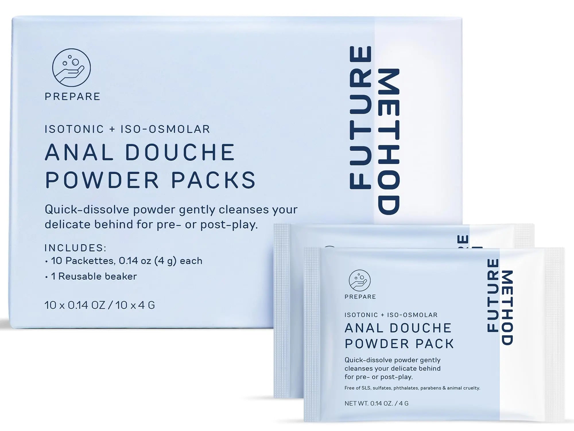 Anal Douche Powder 10 Packs with Reuseable Beaker - pH Balanced & Soothing Anal Flush Cleanser FUTURE METHOD Au supplements
