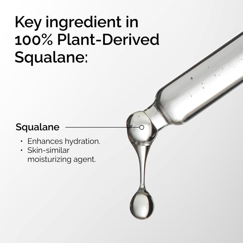 The Ordinary 100% Plant-Derived Squalane, for Skin and Hair, Lightweight Hydration, and Moisture Barrier Support, 1 Fl Oz