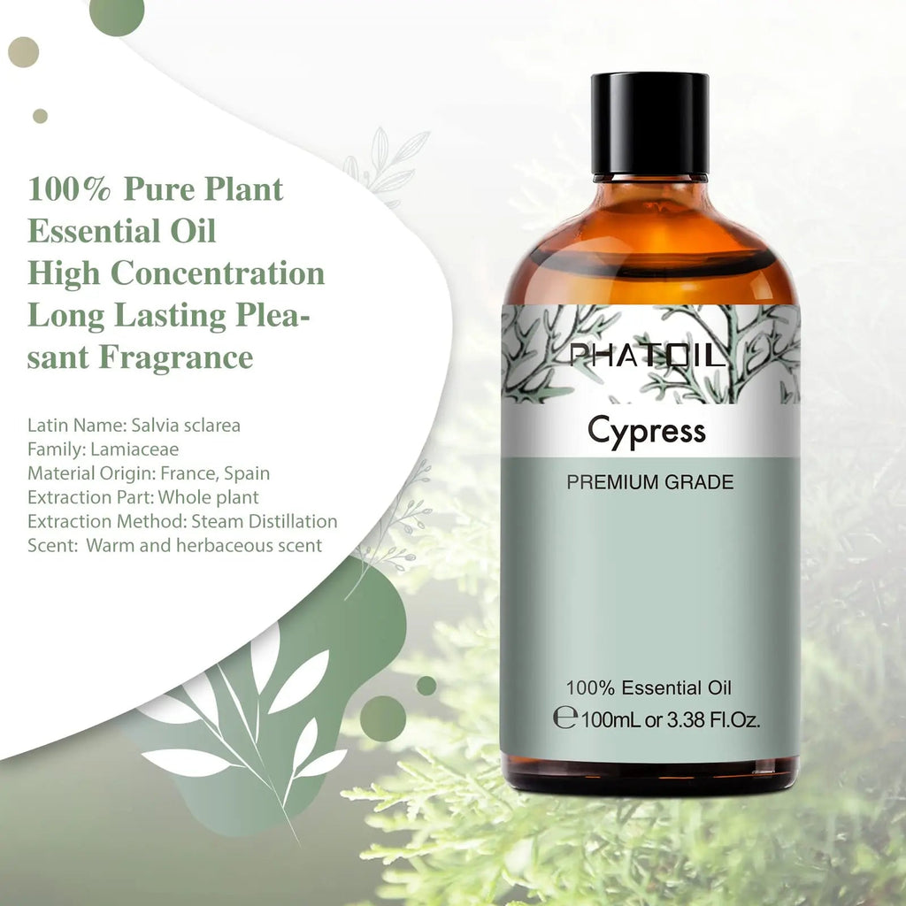 Cypress 3.38fl.oz Essential Oil, PHATOIL Aromatherapy Essential Oils for Diffuser, Humidifier PHATOIL Au supplements
