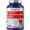 NusaPure CoQ10 400mg 100 Veggie Caps (Vegan, Non-GMO) Coenzyme Q10 Supplement, Antioxidant COQ-10 Enzyme, Coq 10 NusaPure Au supplements