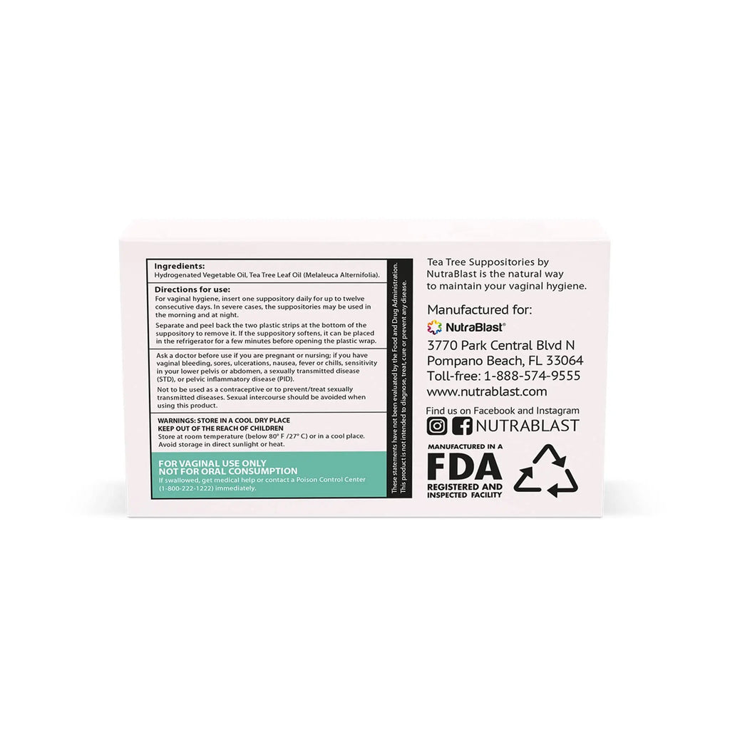 NutraBlast Tea Tree Oil Suppositories (12 Count) | All Natural Intimate Deodorant for Women NutraBlast Au supplements