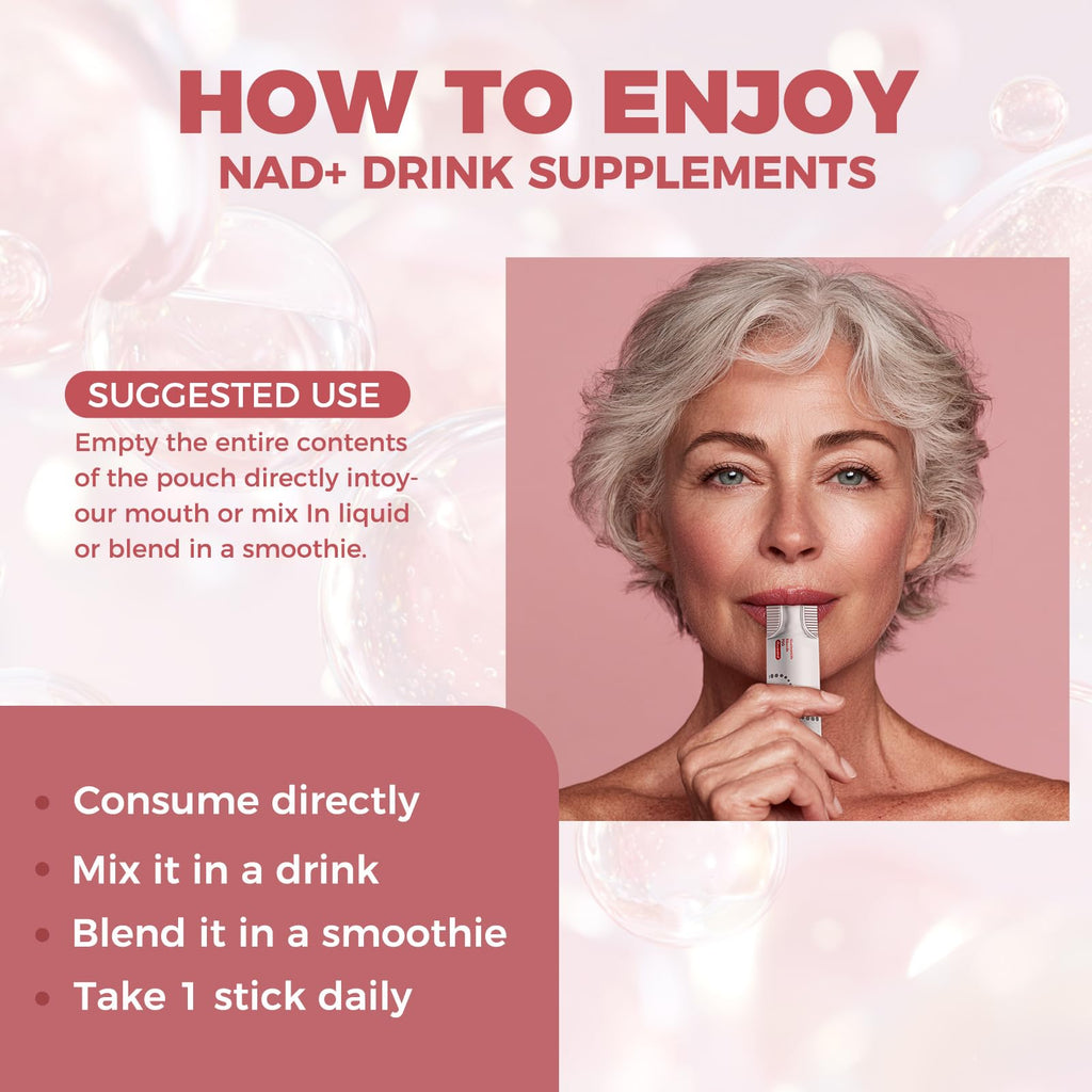 NAD+ Liquid Supplement 1000mg 30 Sachet, Nicotinamide Riboside & Resveratrol with PQQ DNA Repair Advanced NAD Supplement for Men & Women,Boosts Cellular Energy NEWOLITE Au supplements