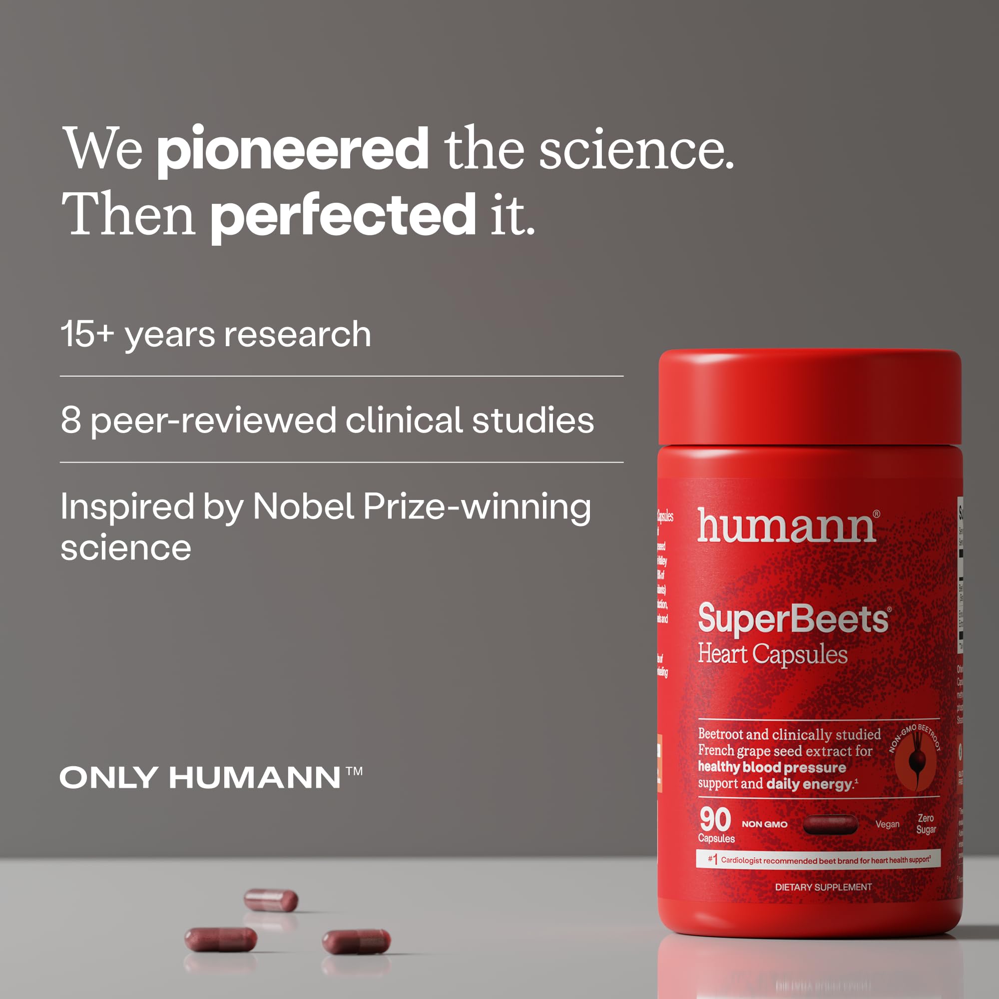 Humann SuperBeets Beet Root Capsules Quick Release 1000mg, Helps Support Nitric Oxide Production, Blood Pressure Support, Heart Health, Contains Non-GMO Beetroot Powder, Studied Antioxidants, 90 Count