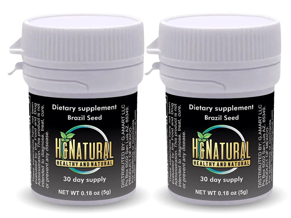 H&Natural 2 Pack! Brazil Seed Dietary Supplement 60 Pieces, Pure Natural Semilla de Brasil H&Natural Au supplements