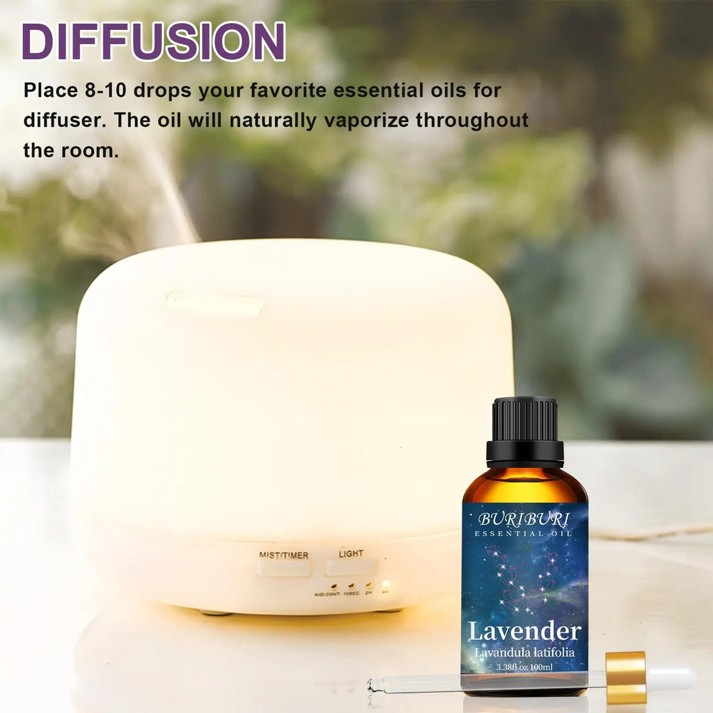 BURIBURI Lavender Essential Oil 100ML, 100% Pure Undiluted, Natural, Organic Aromatherapy Oil Lavender Oils BURIBURI Au supplements