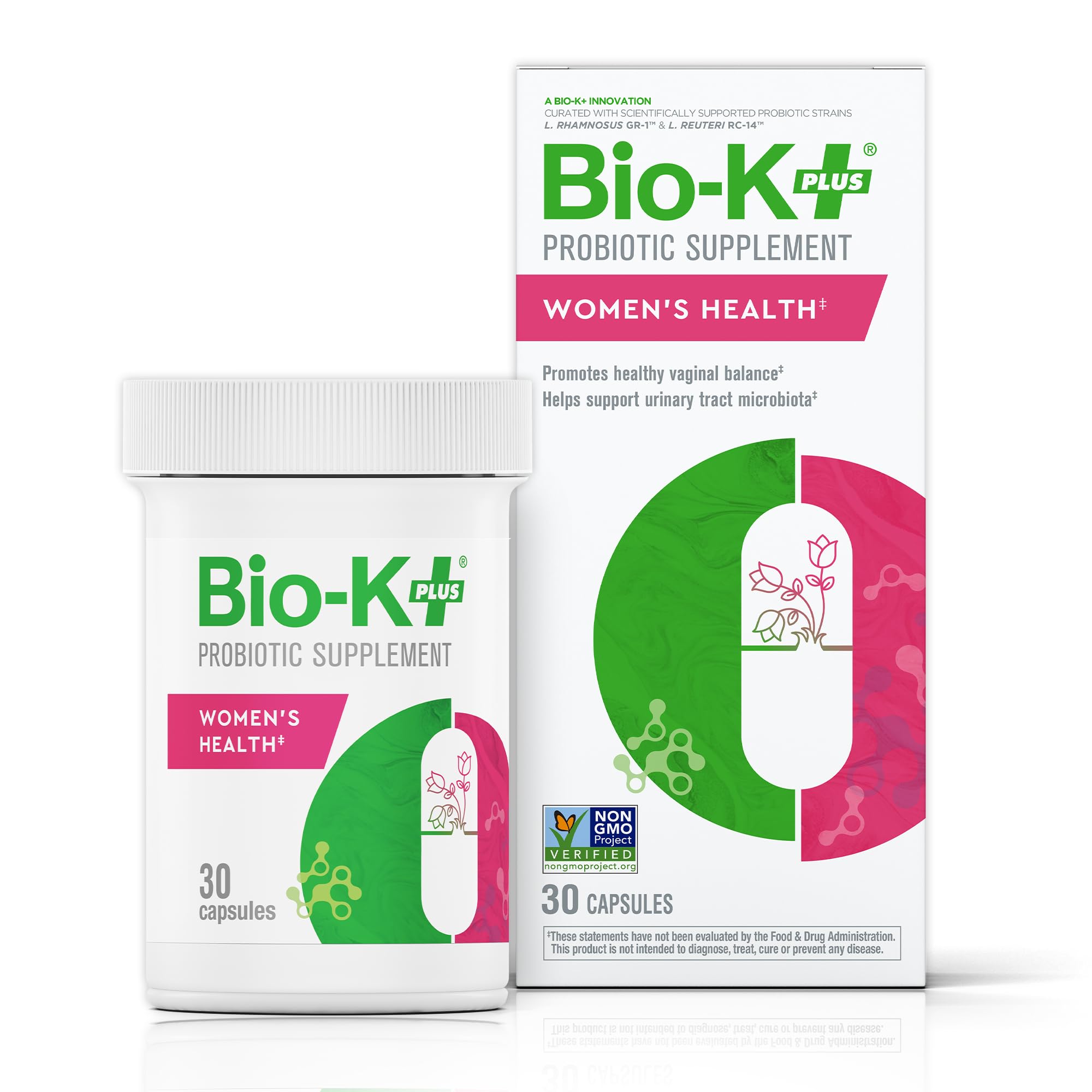 Bio-K+ Probiotic for Women support for Vaginal & Urinary Tract Health, Probiotic Supplement with 2 Billion CFU 2 Strains, Vegan, Shelf-Stable – 30 Capsules Bio-K Plus Au supplements
