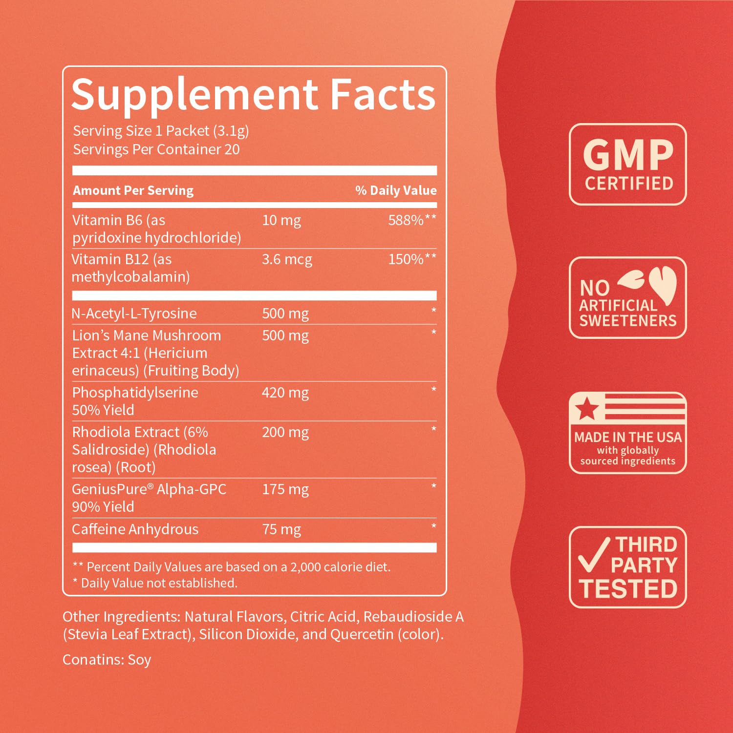 Nello Superfocus Mojito with Caffeine Nootropic Focus Drink Mix, 20 On-The-Go Packets, Alpha GPC, Lions Mane, Rhodiola, Sugar-Free Nello Au supplements