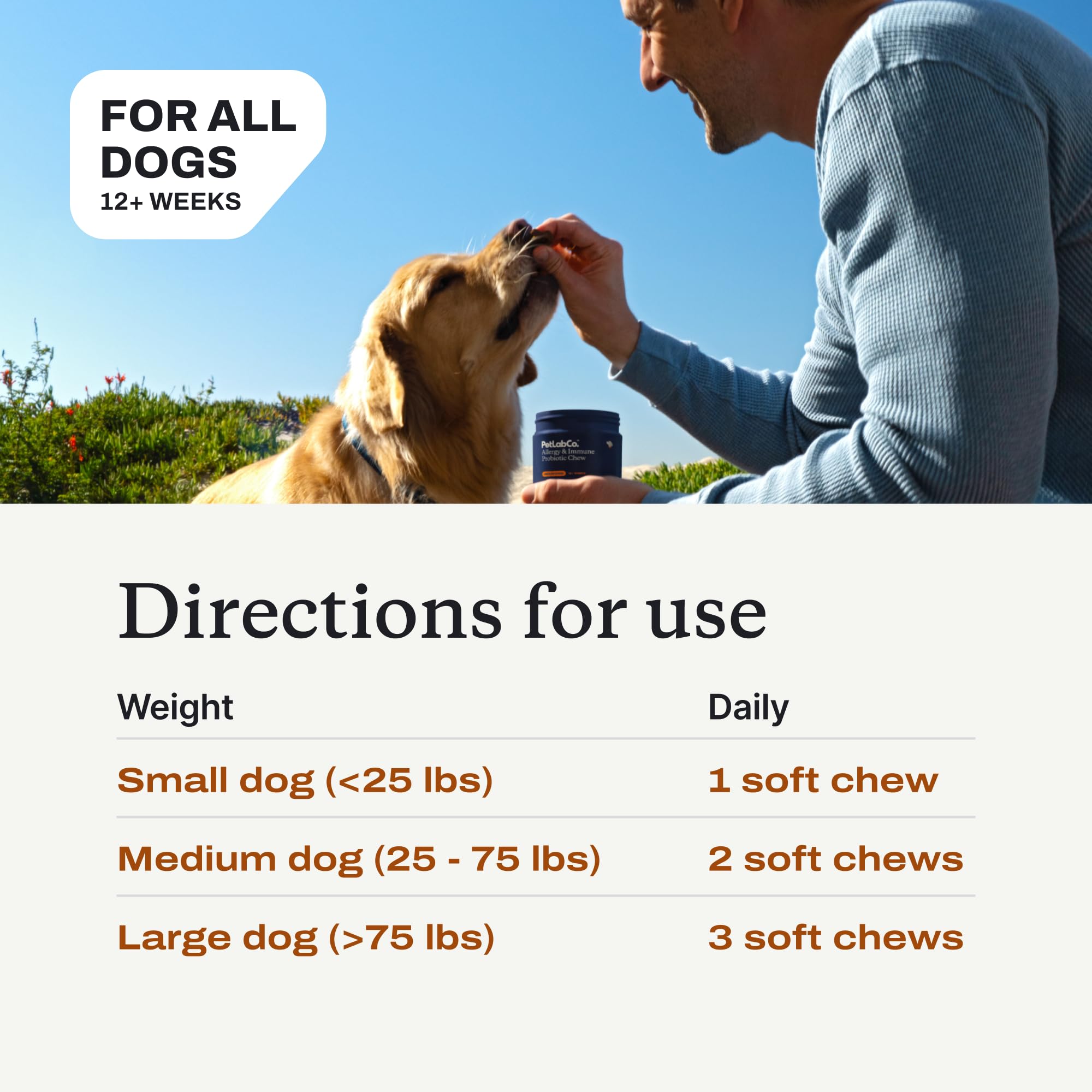 PetLab Co. Allergy & Immune Probiotics for Dogs, Support Seasonal Allergies, Gut & Digestive Health - Pork Flavor - 30 Soft Chews - Packaging May Vary PetLab Co. Au supplements