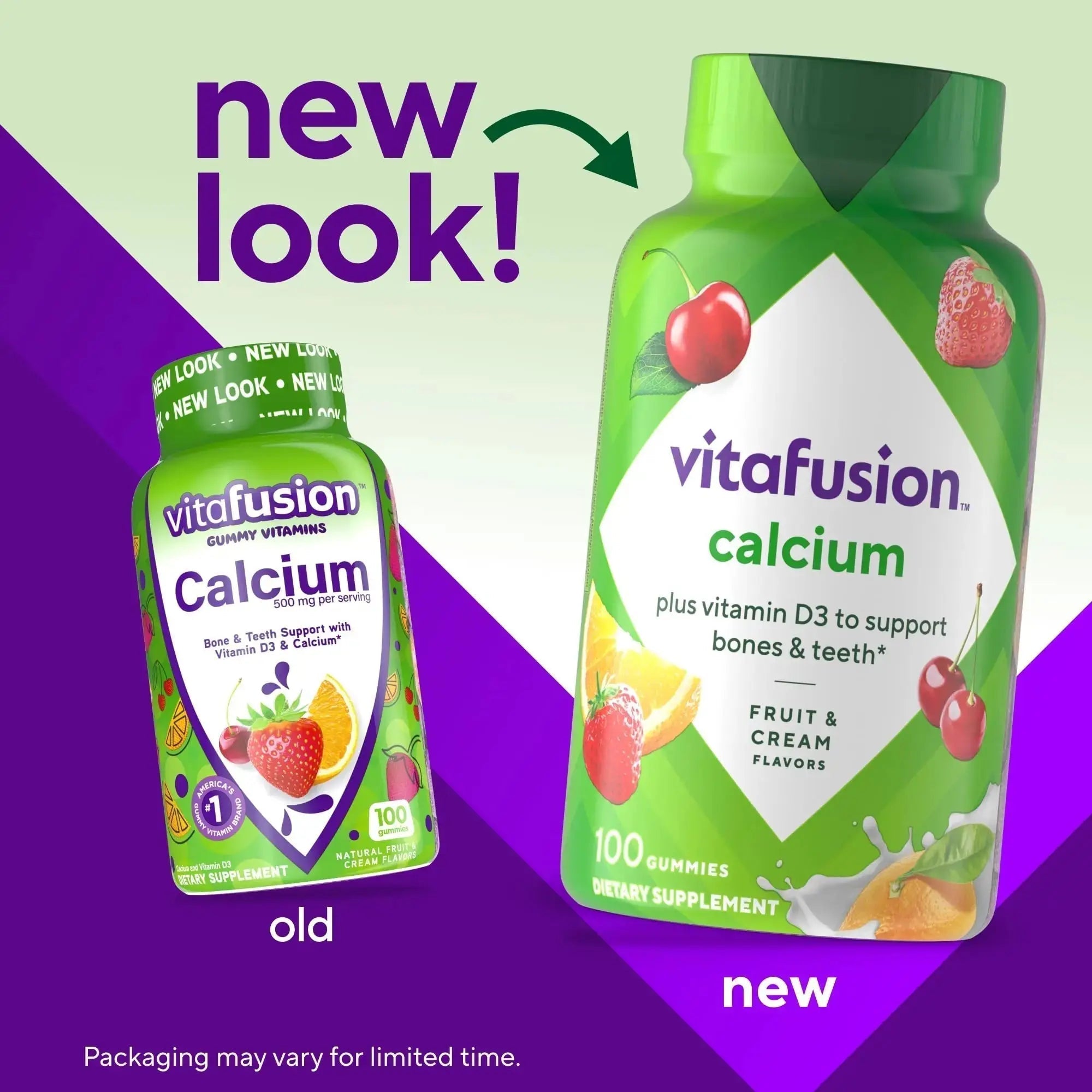 vitafusion Chewable Calcium Gummy Vitamins for Bone and Teeth Support, Calcium Gummies, Fruit and Cream Flavor, 100 Count, 50 Day Supply Vitafusion Au supplements