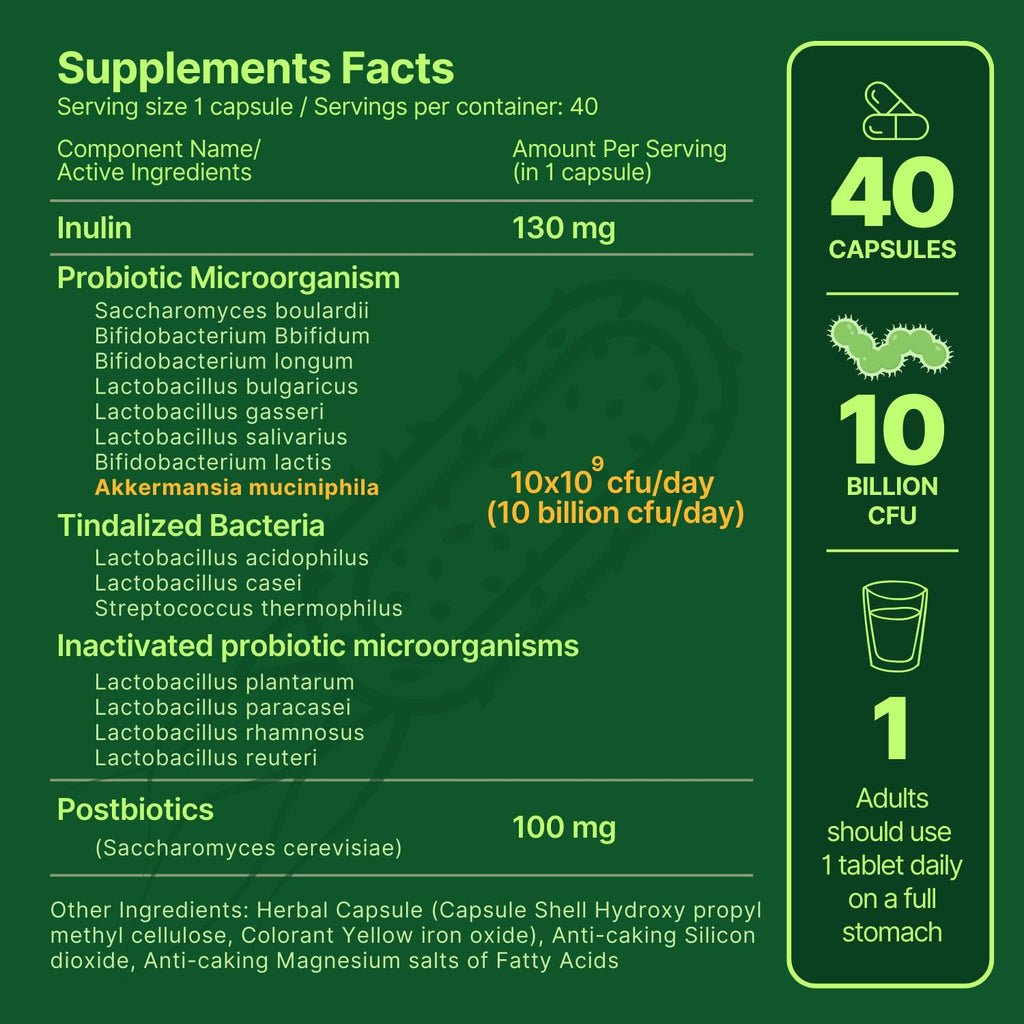 anocin Akkermansia Muciniphila + Probiotic, Postbiotic & Inulin - Gut Health Supplement for Digestion, Immune Support - 10 Billion CFU, Vegan & Gluten-Free anocin Au supplements