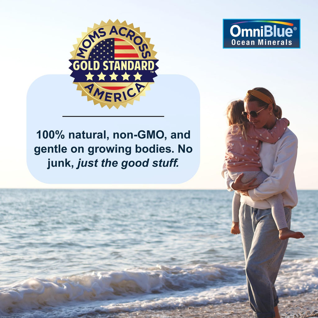 OmniBlue Ocean Minerals - 70+ Trace Minerals & Liquid Magnesium - Potassium, Chloride- Low Sodium - Natural Support for Sleep, Digestion, Regularity, Hydration & Electrolyte Balance (2 oz)