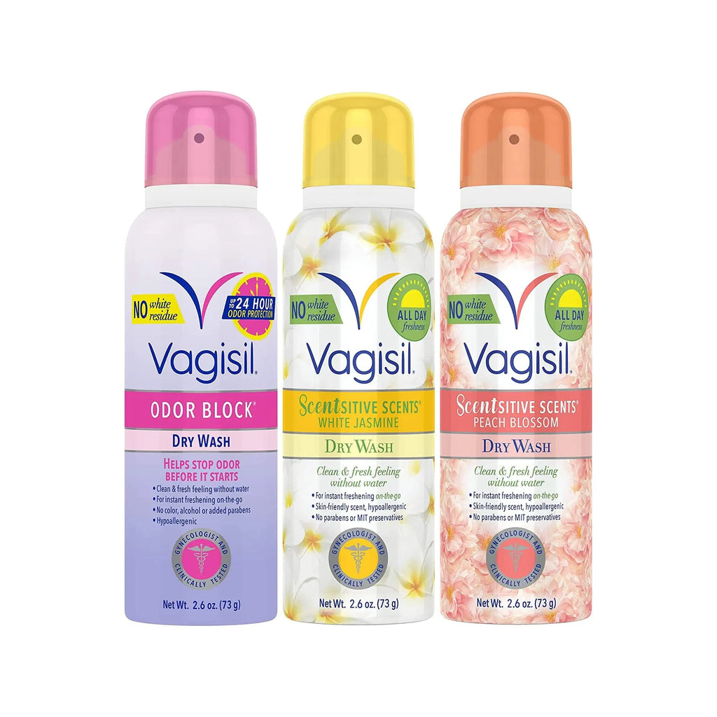 Vagisil Feminine Dry Wash Deodorant Spray for Women, Gynecologist Tested, Paraben Free, 3 Scent Vagisil Au supplements