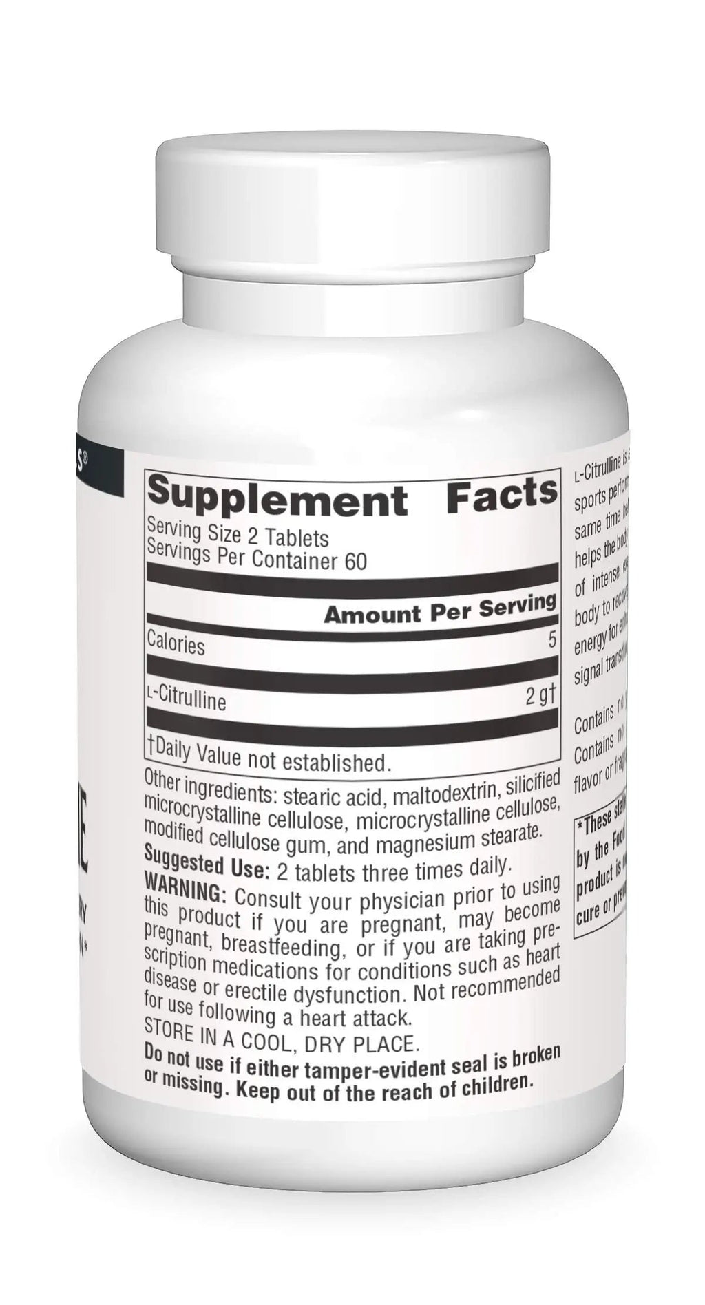 Source Naturals L-Citrulline 1000mg - Nitric Oxcide Booster - 120 Tablets Source Naturals Au supplements