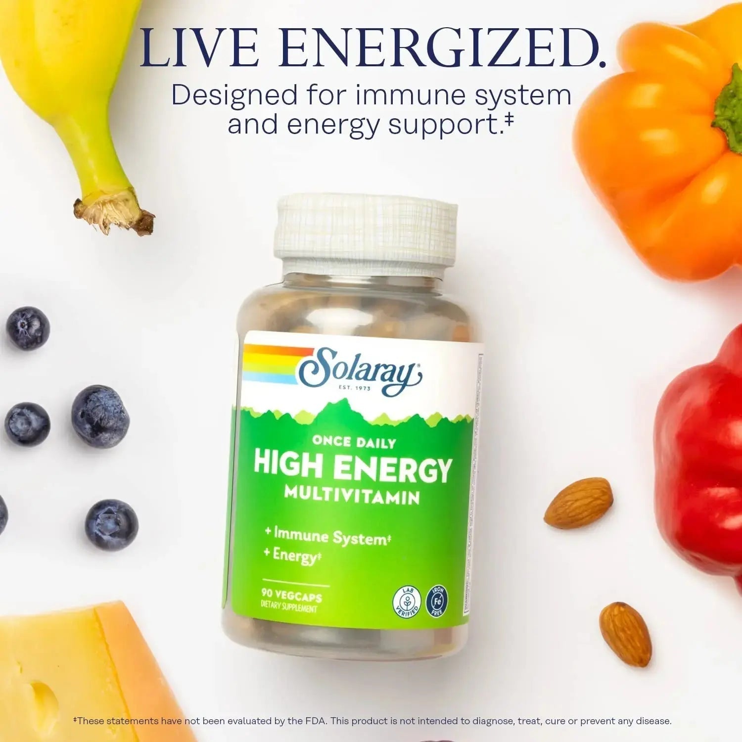 SOLARAY Once Daily High Energy Multivitamin, Iron Free, Immune System and Energy Support, Whole Food and Herb Base Ingredients SOLARAY Au supplements