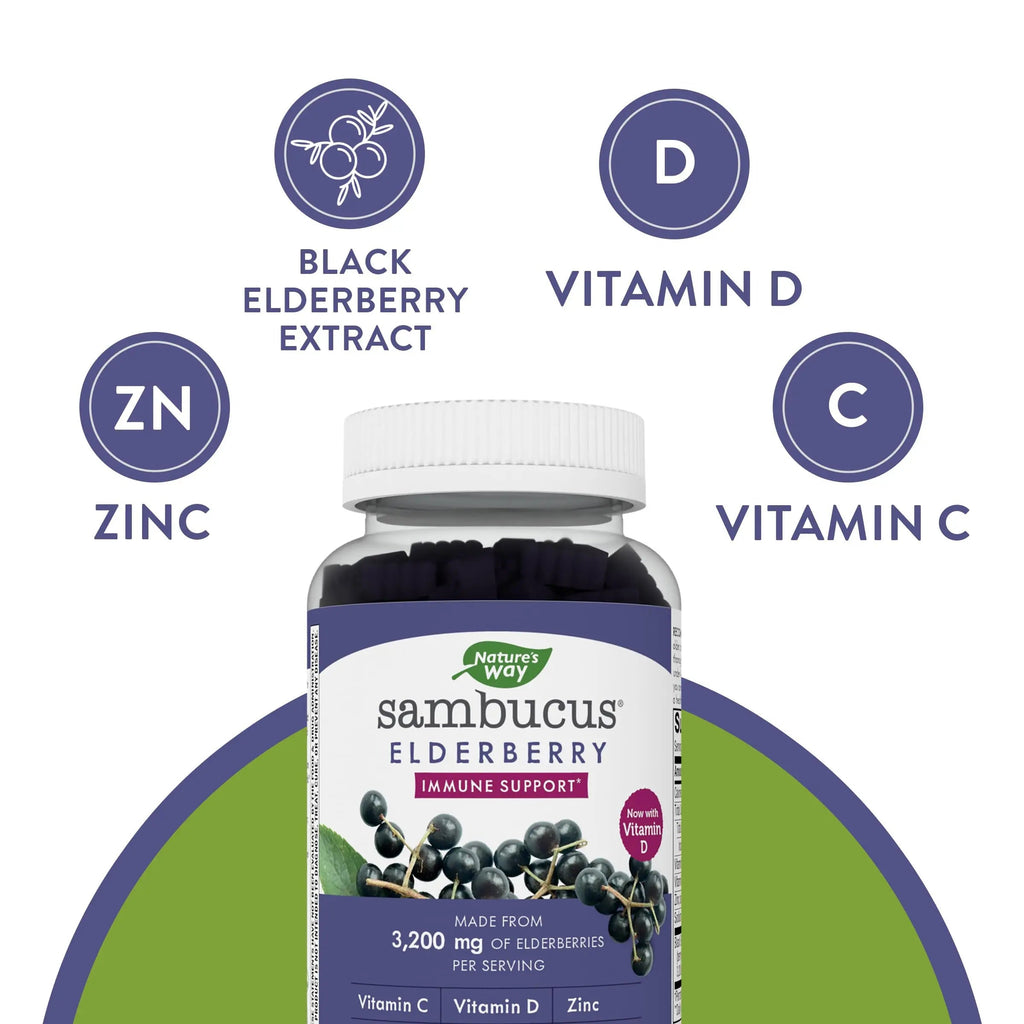 Nature's Way Sambucus Elderberry Gummies - Immune Support Supplement for Kids Nature's Way Au supplements