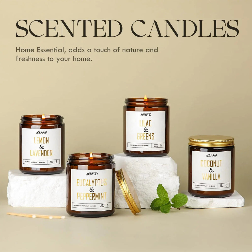 AOOVOO Lilac Candle, Candles Gifts for Women, Green Leaves Lilac Candle, Scented Candle AOOVOO Au supplements