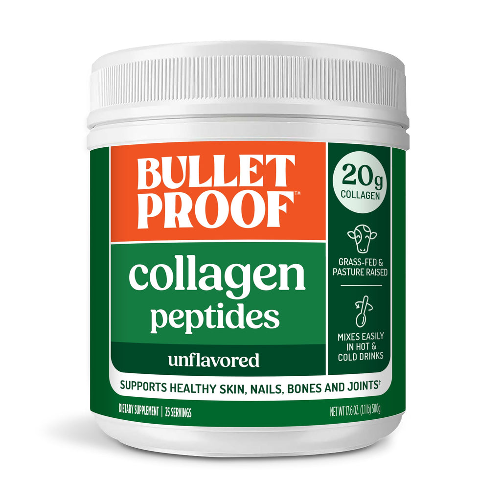 Bulletproof Unflavored Collagen Peptides Powder, 20g Grass-Fed Collagen Protein and Amino Acids for Skin