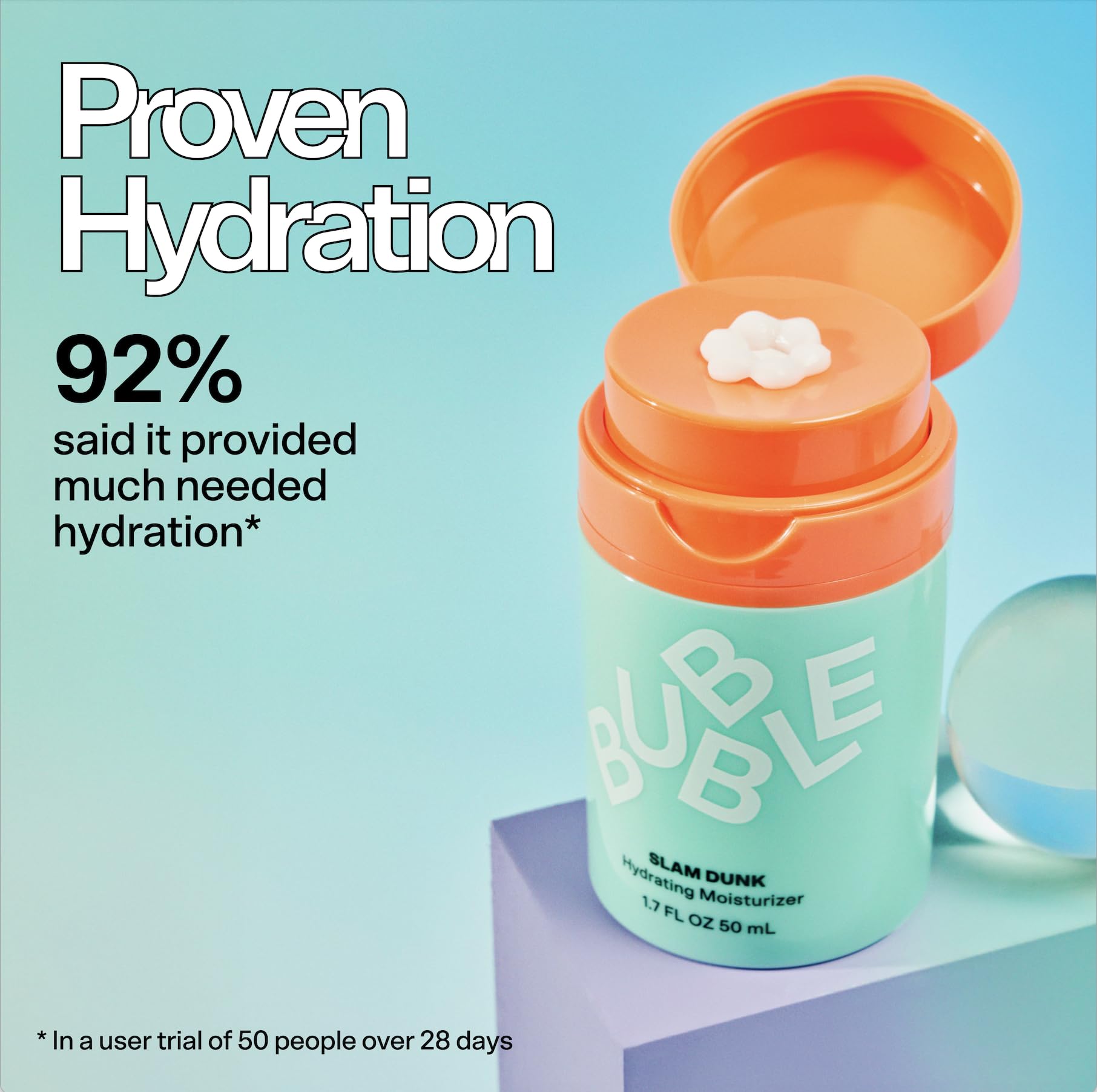 Bubble Skincare Slam Dunk Hydrating Face Moisturizer - Travel Size Lightweight Face Lotion