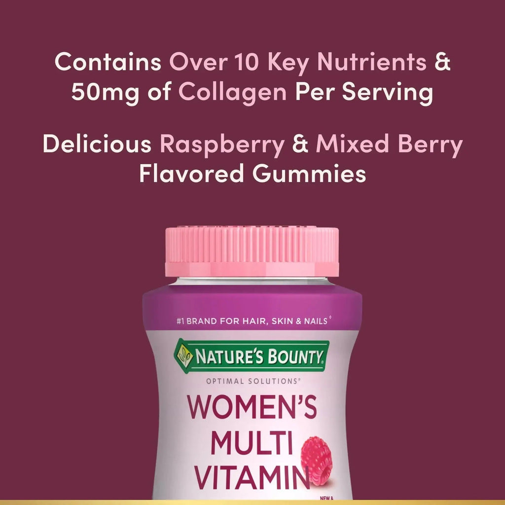 Nature's Bounty Optimal Solutions, Women's Multivitamin Gummies for Immune Support, Cellular Energy Support, Bone Health Nature's Bounty Au supplements