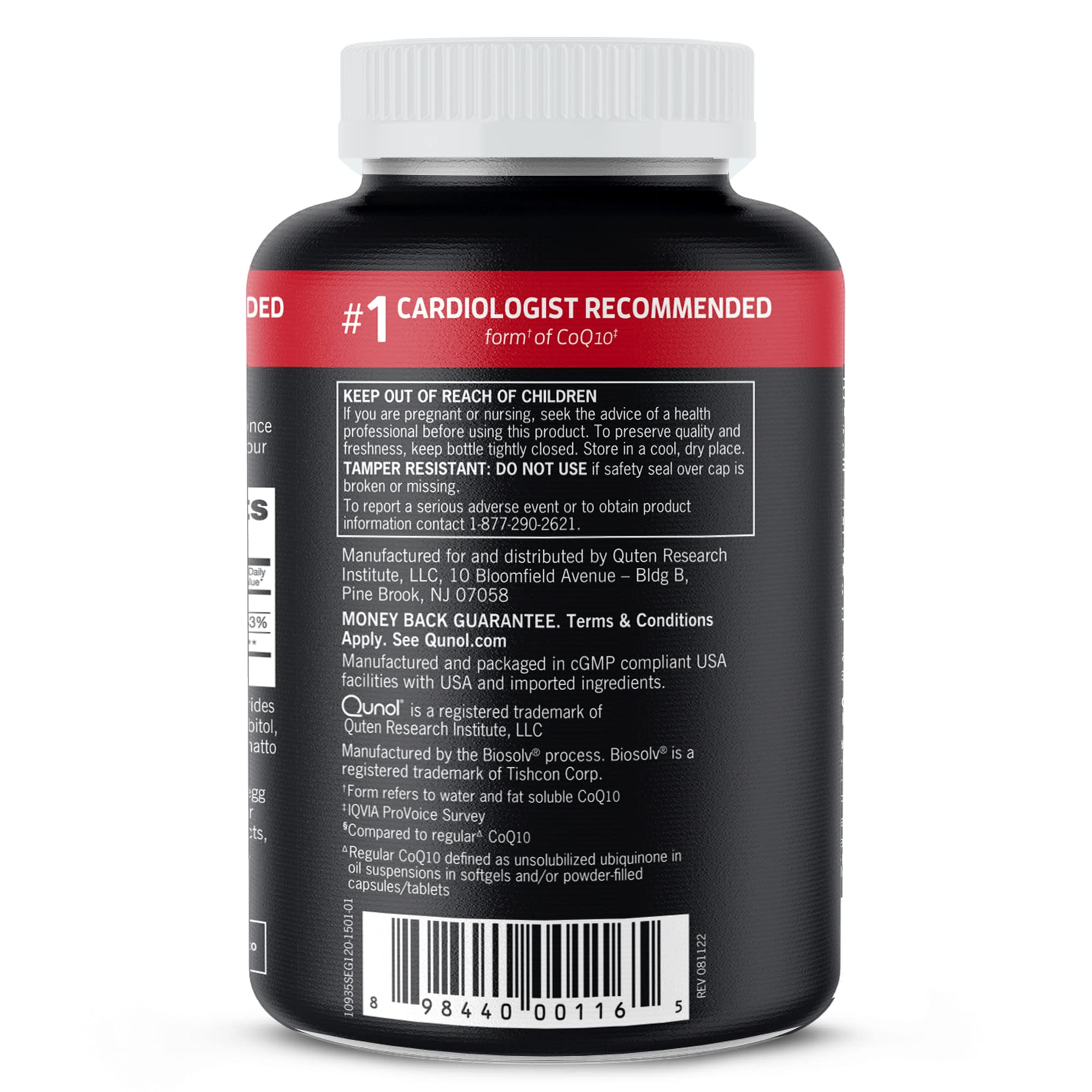 Qunol Ultra CoQ10 100mg, 3x Better Absorption, Patented Water and Fat Soluble Natural Supplement Form of Coenzyme Q10
