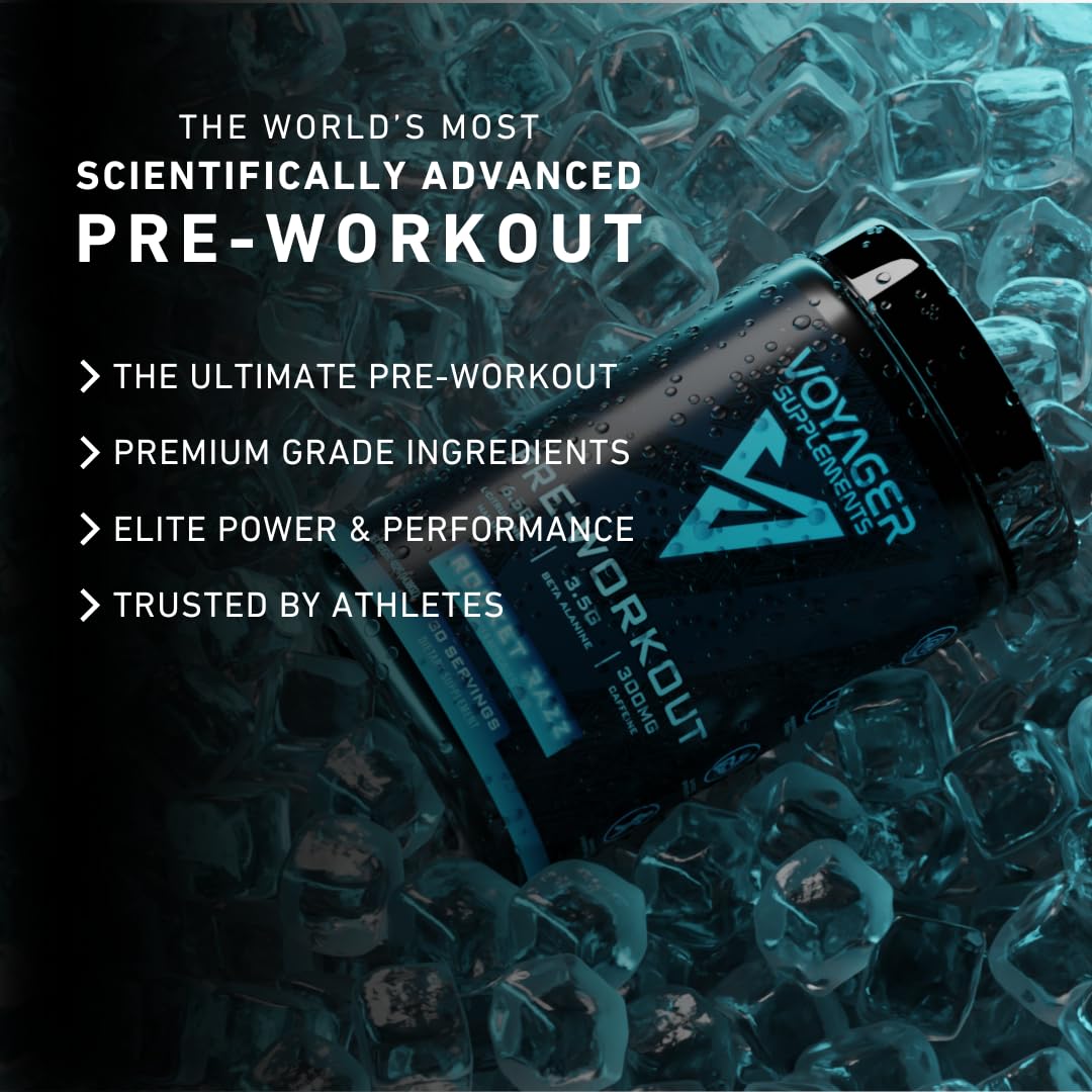 Voyager Supplements Pre-Workout Powder | Rocket Razz | Intense Pump | Maximized Voyager Supplements Au supplements
