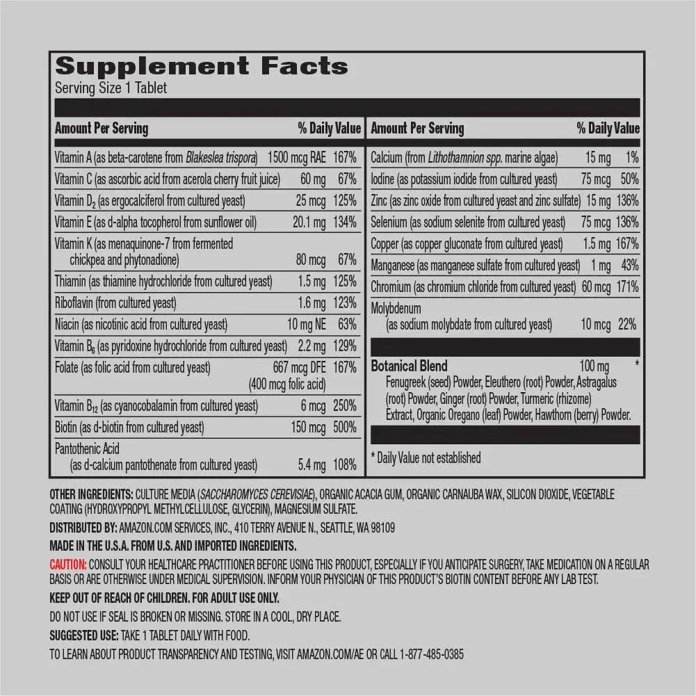 Amazon Elements Men's One Daily Multivitamin (65 Tablets) and Amazon Elements B Complex (65 Capsules) Amazon Elements Au supplements