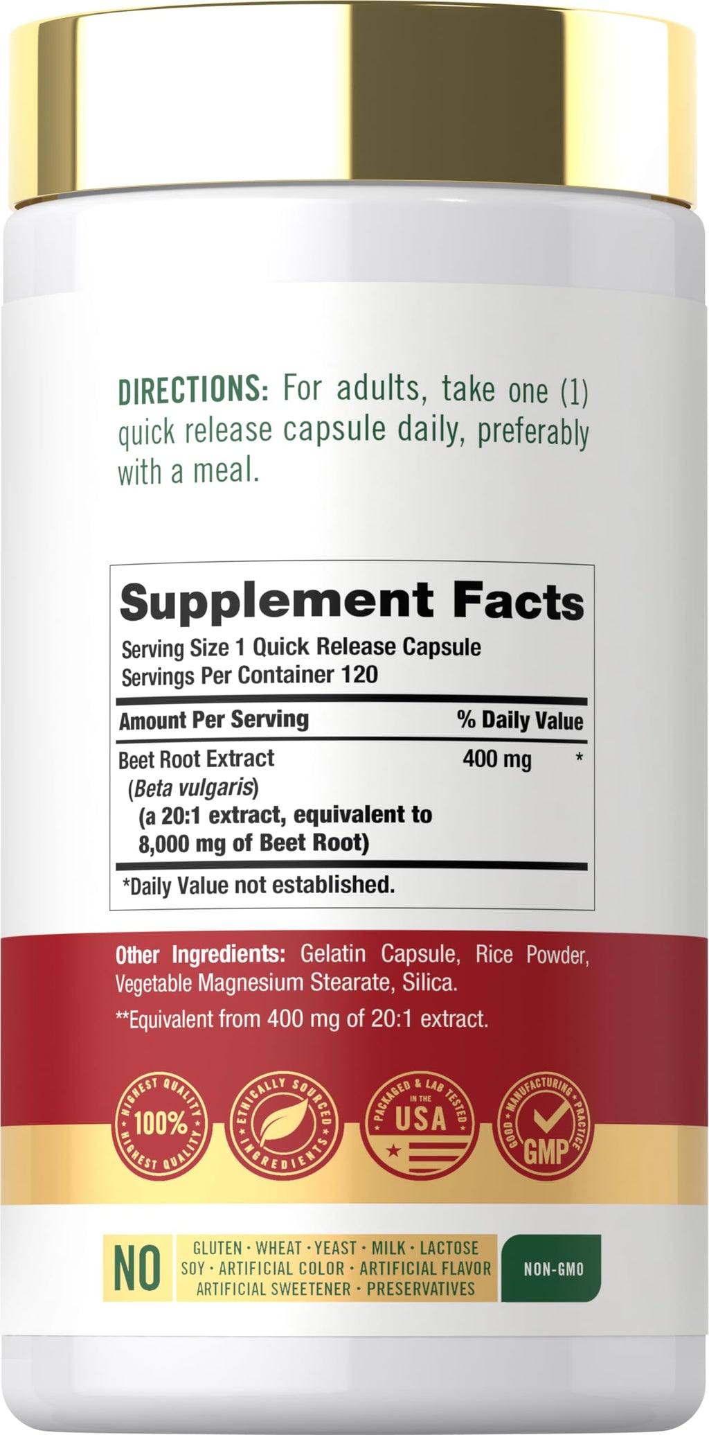 Carlyle Beet Root Capsules | 120 Count | Quick Release Capsules | Non-GMO and Gluten Free Supplement