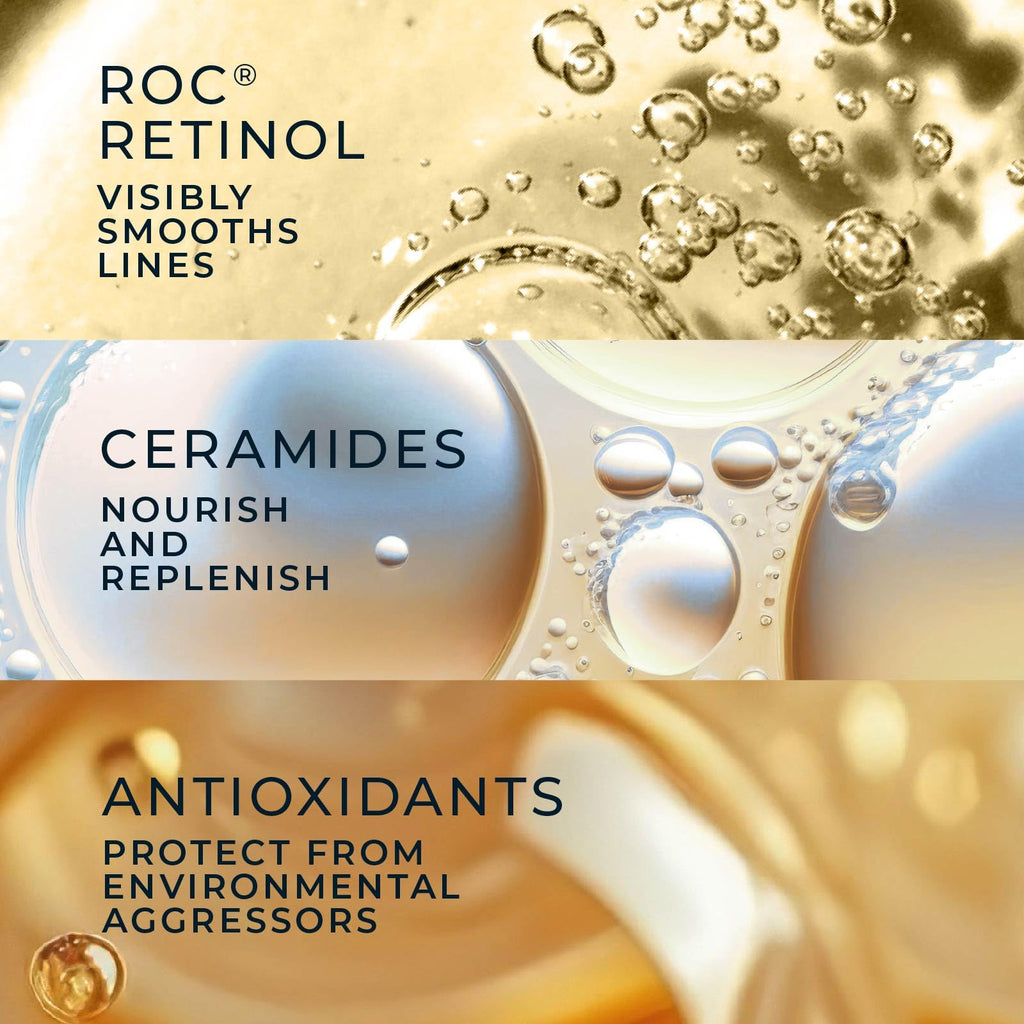 RoC Retinol Correxion Anti-Aging Wrinkle Night Serum, Retinol Serum for Face, Daily Treatment for Fine Lines