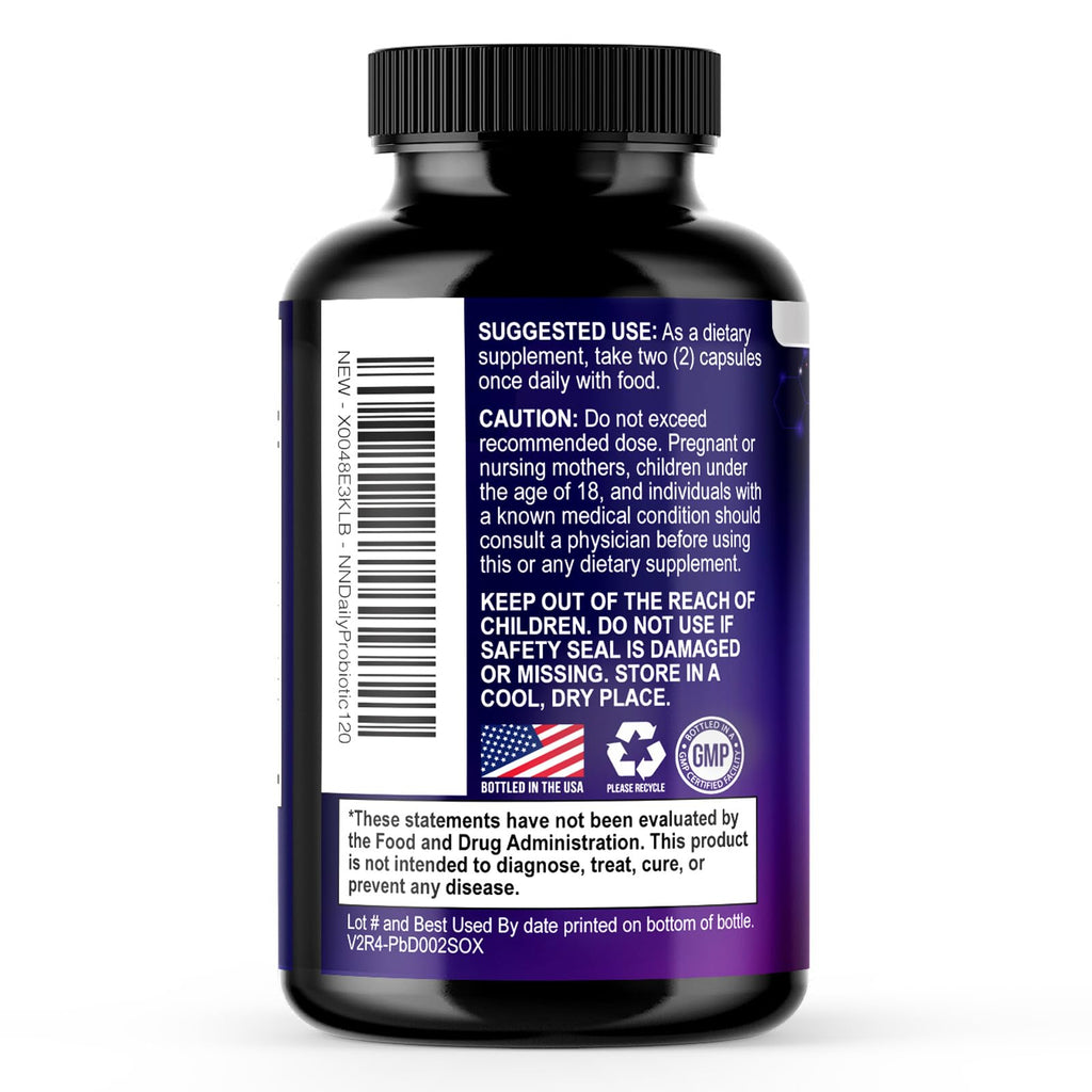 Probiotics 100 Billion CFU Per Serving - 10 Premium Strains + Prebiotics - Best Probiotic Supplement for Women & Men - Supports Immune, Digestive Health,