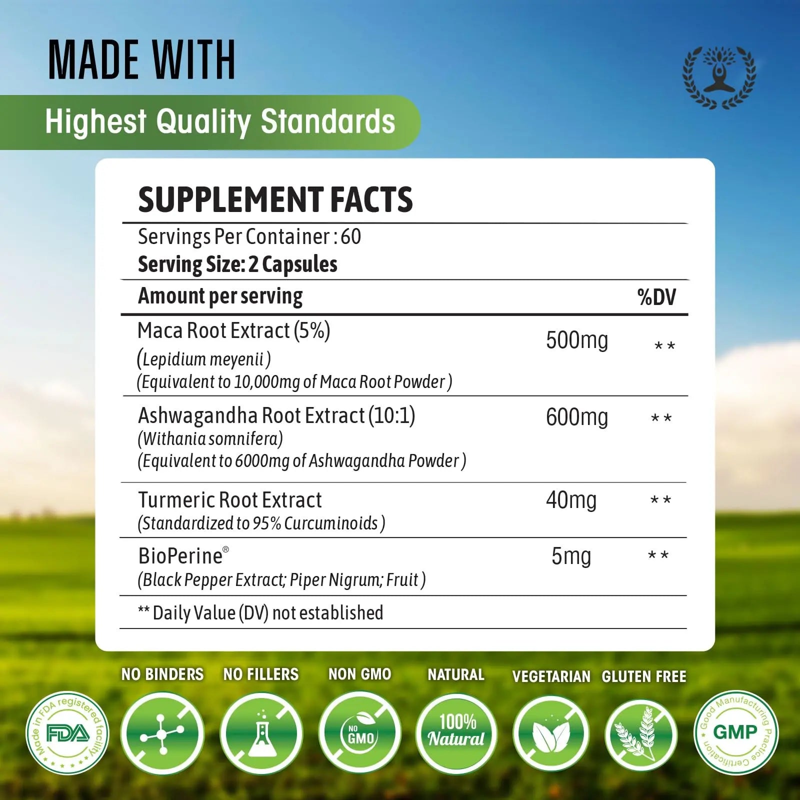 Maca Root 10,000 mg, Ashwagandha 6000mg Extract, Capsules for Men & Women CIRCLE OF NATURE Au supplements