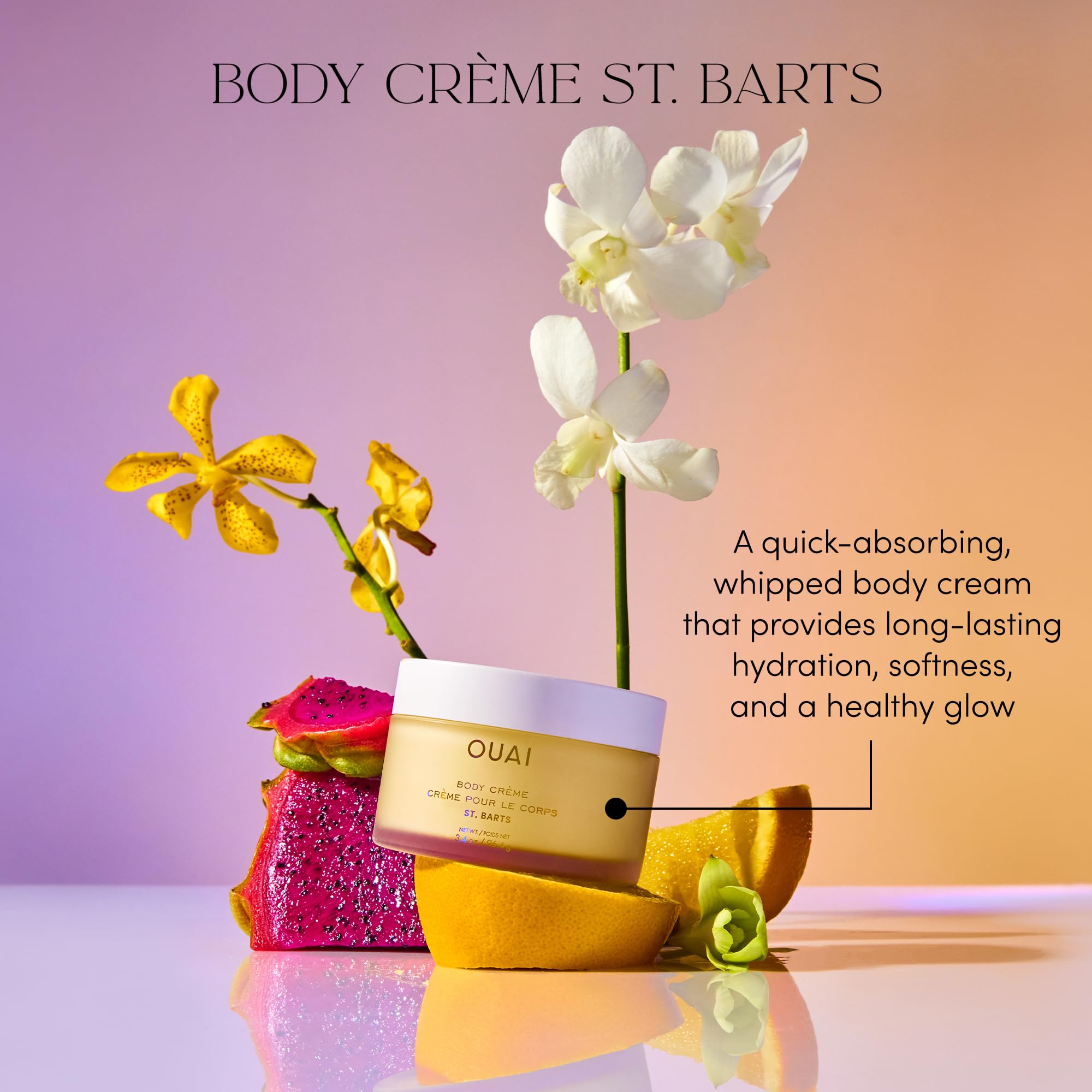 OUAI Body Creme, St. Barts Travel Size - Hydrating Whipped Body Cream with Cupuaçu Butter, Coconut Oil & Squalane - Softens Skin & Delivers Radiant Glow - Sulfate-Free Skin Care (3.4 oz) OUAI Au supplements