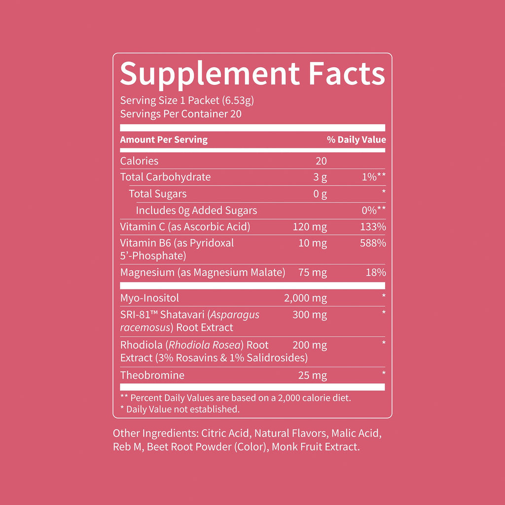 Nello Superbalance Hormonal Support Drink Mix, SRI-81 Shatavari, Myo-Inositol, Rhodiola Rosea, Vitamin C, Magnesium, Theobromine