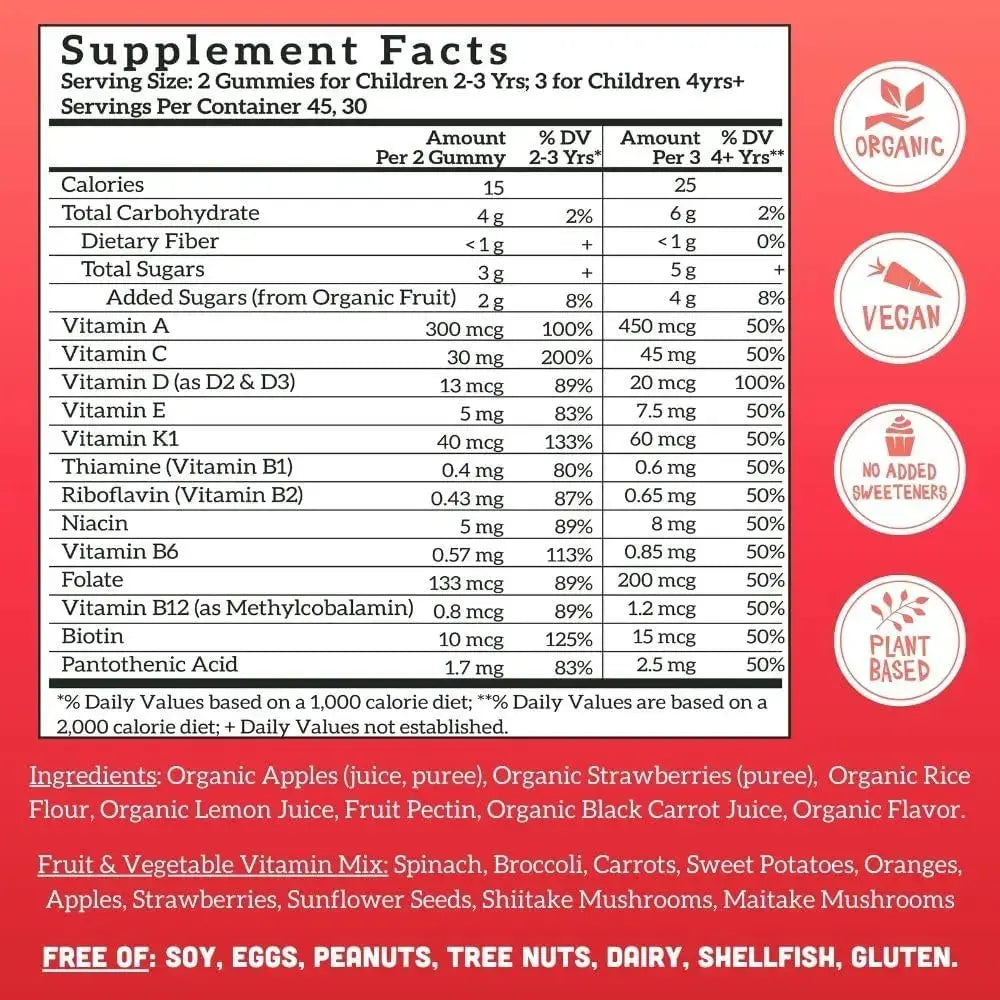 Llama Naturals Real Fruit Multivitamin Gummies | Kids & Women's Whole Food-Based Vitamins | No Added Cane Sugar | Llama Naturals Au supplements