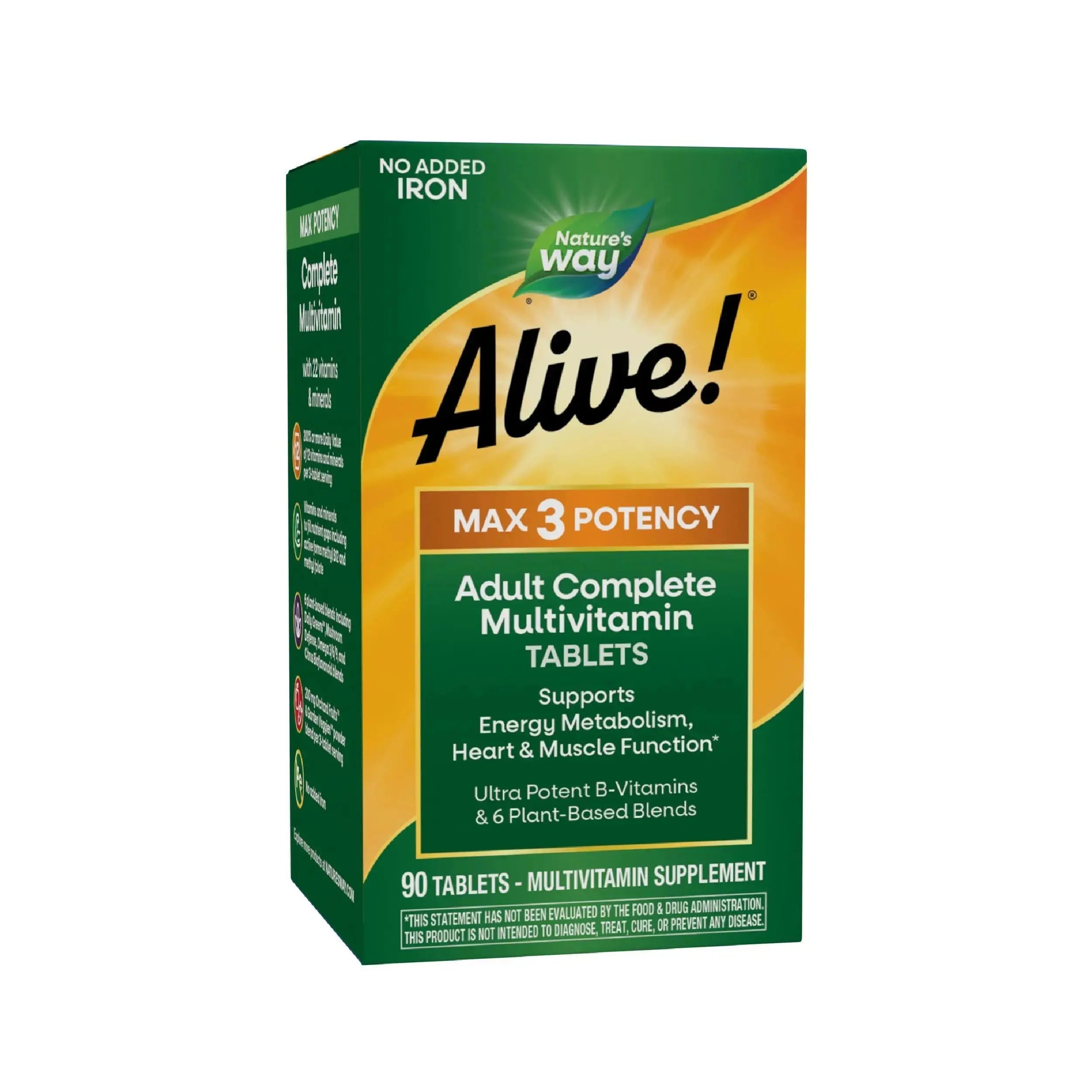 Nature's Way Alive! Max3 Potency Adult Complete Multivitamin, High Potency B-Vitamins to Support Energy Metabolism Nature's Way Au supplements