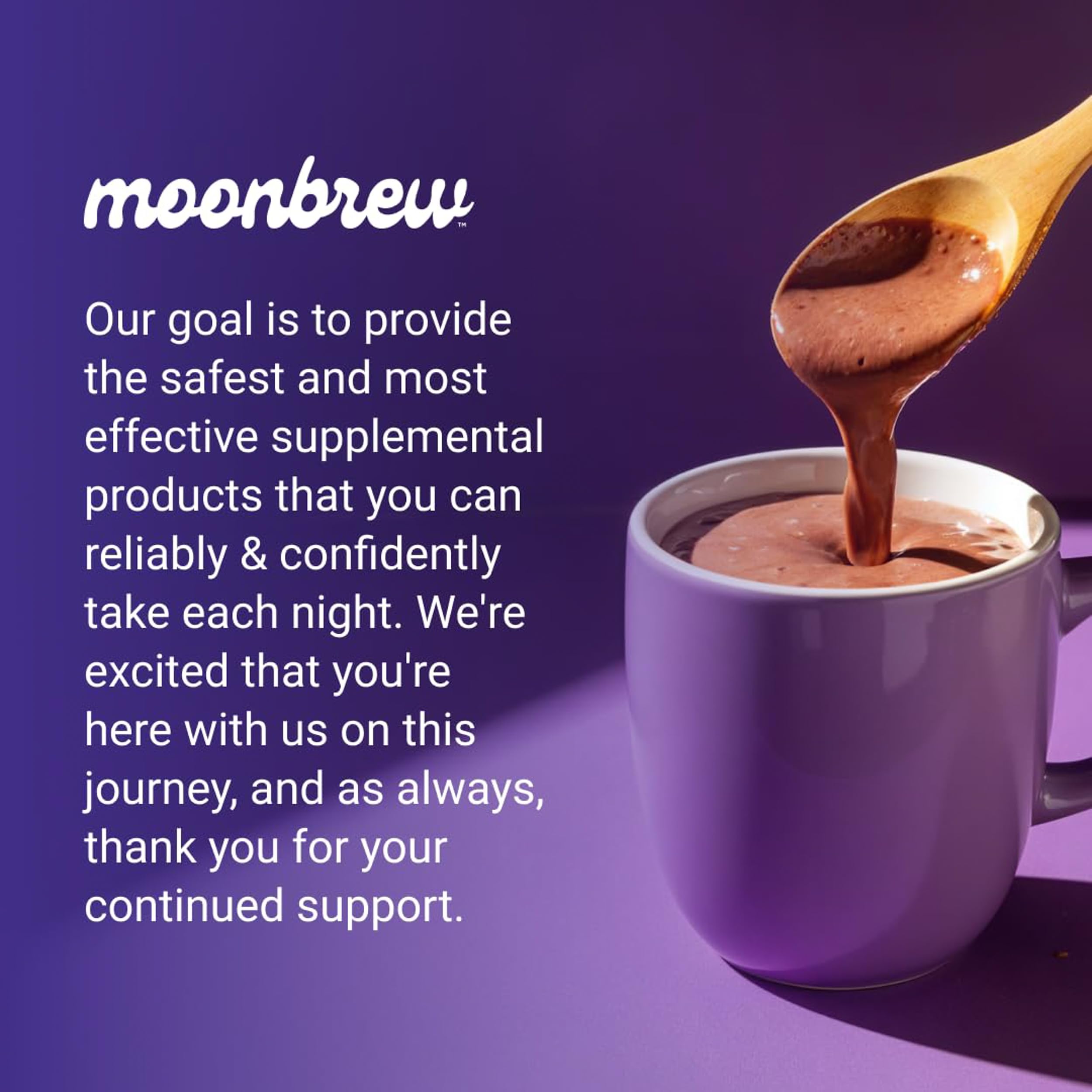 MoonBrew Nighttime Magnesium Hot Cocoa Jar, Natural Sleep Aid Drink Mix for Adults - Calming Melatonin-Free Sleep Support - Sleepy Hot Chocolate Powder with L-Theanine,