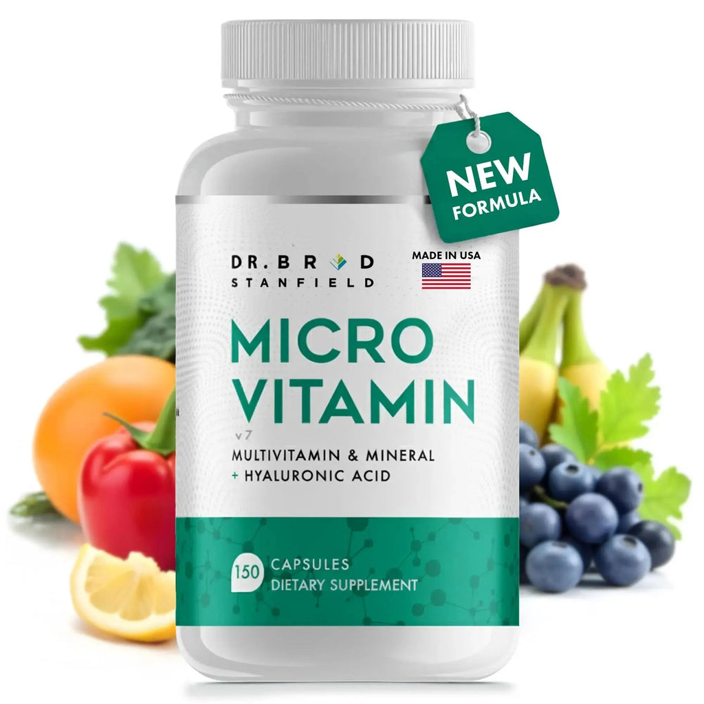Dr Brad Stanfield Daily Low Dose MultiVitamin & Mineral for Men & Women to Support Cognitive Performance & Memory + Hyaluronic Acid for Skin Health Dr Brad Stanfield Au supplements