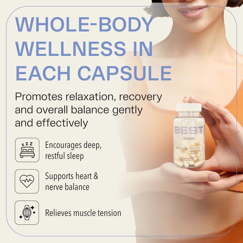 BEST Magnesium Glycinate Supplement for Women - High Absorption, Breakthrough for Sleep, Stress - Menopause Symptoms, Magnesium for Women Over 40 - Gentle on Stomach, Non-GMO, Vegan - 30 Day Supply BEST Supplements Au supplements