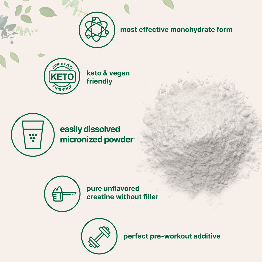 Creatine Monohydrate Powder 1 kg (2.2 Lbs), 5000mg Per Serv, Micronized Creatine Powder, Unflavored, Pure, No Filler, Keto & Vegan Friendly, Easy Dissolve Pre Workout Creatine for Women and Men Micro Ingredients Au supplements