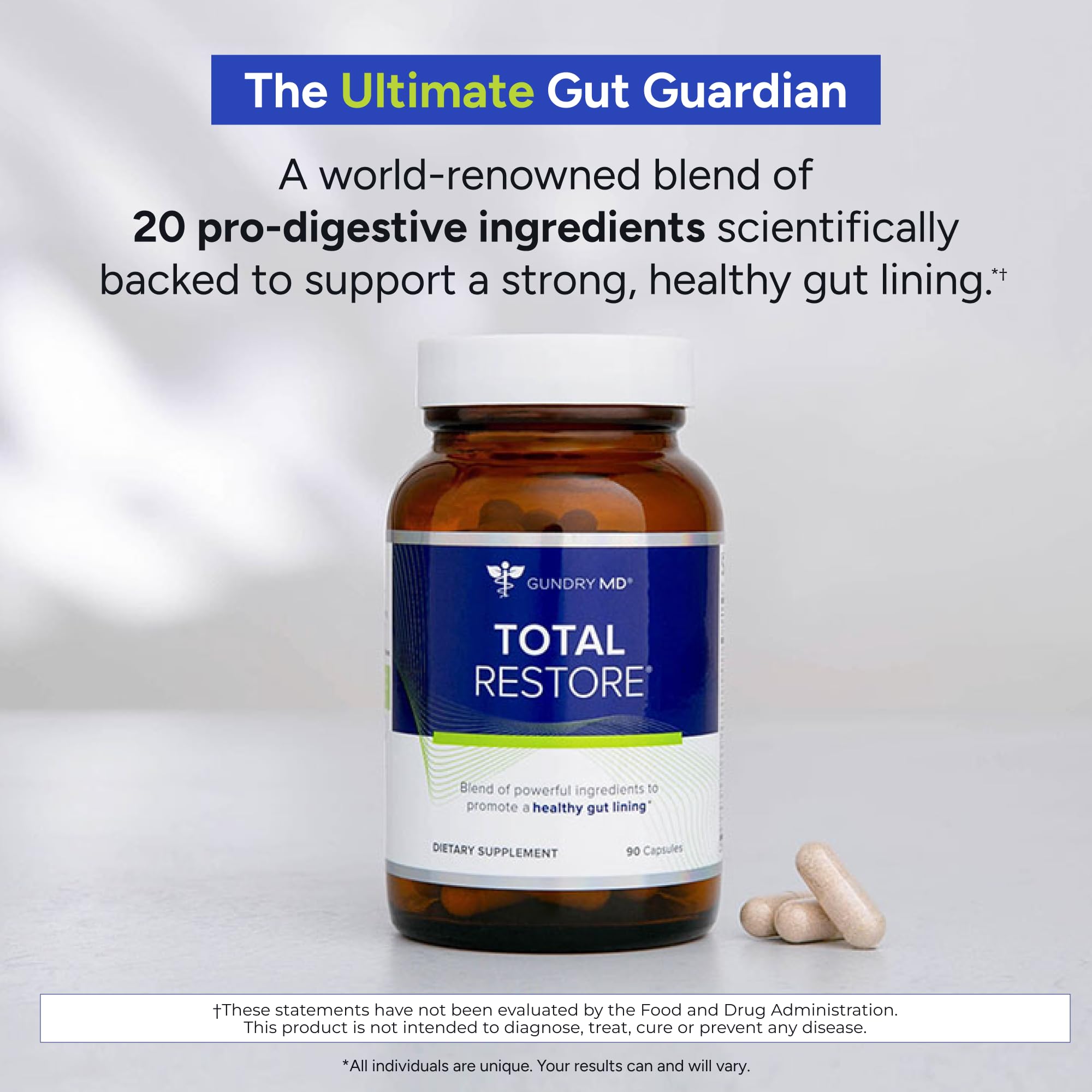 Gundry MD Total Restore Gut Lining Support, Digestive Supplement for Gastrointestinal Wellness, Gut Health Supplement