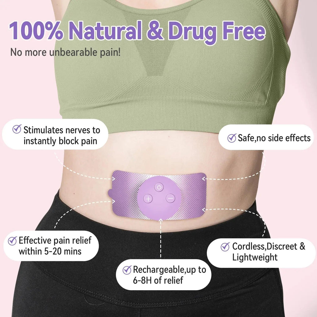 JUSTWILL Wireless Portable Period Cramps Pain Relief Simulator with 3 Modes 30 Intensity Rechargeable TENS Unit for Menstrual Cramp Relief Home Medical Device,Gift for Women Wife Girlfriend Girl JUSTWILL Au supplements
