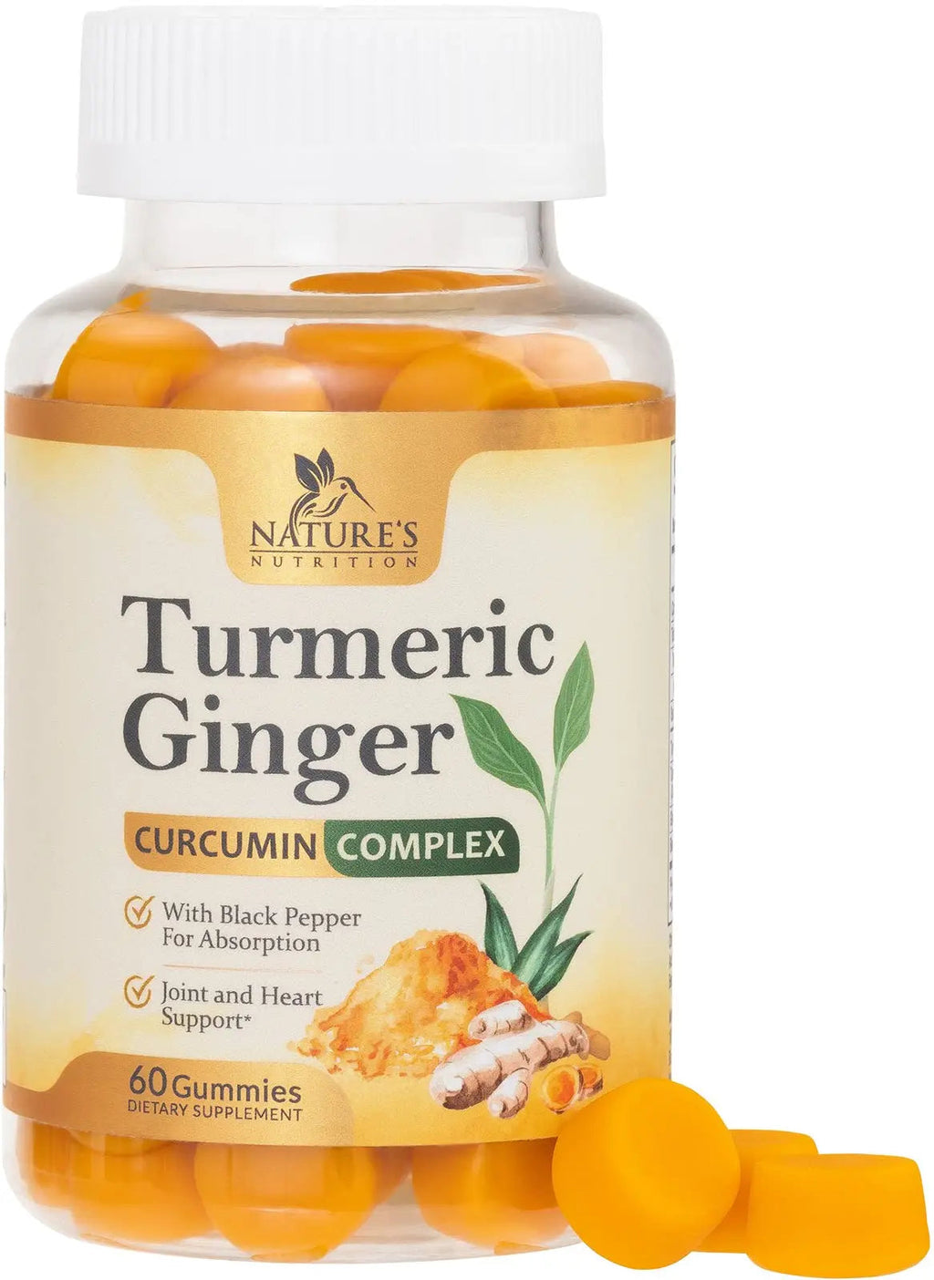 Turmeric Ginger Gummies - Vegan Turmeric Curcumin Gummy with 95% Curcuminoids Nature's Nutrition Au supplements