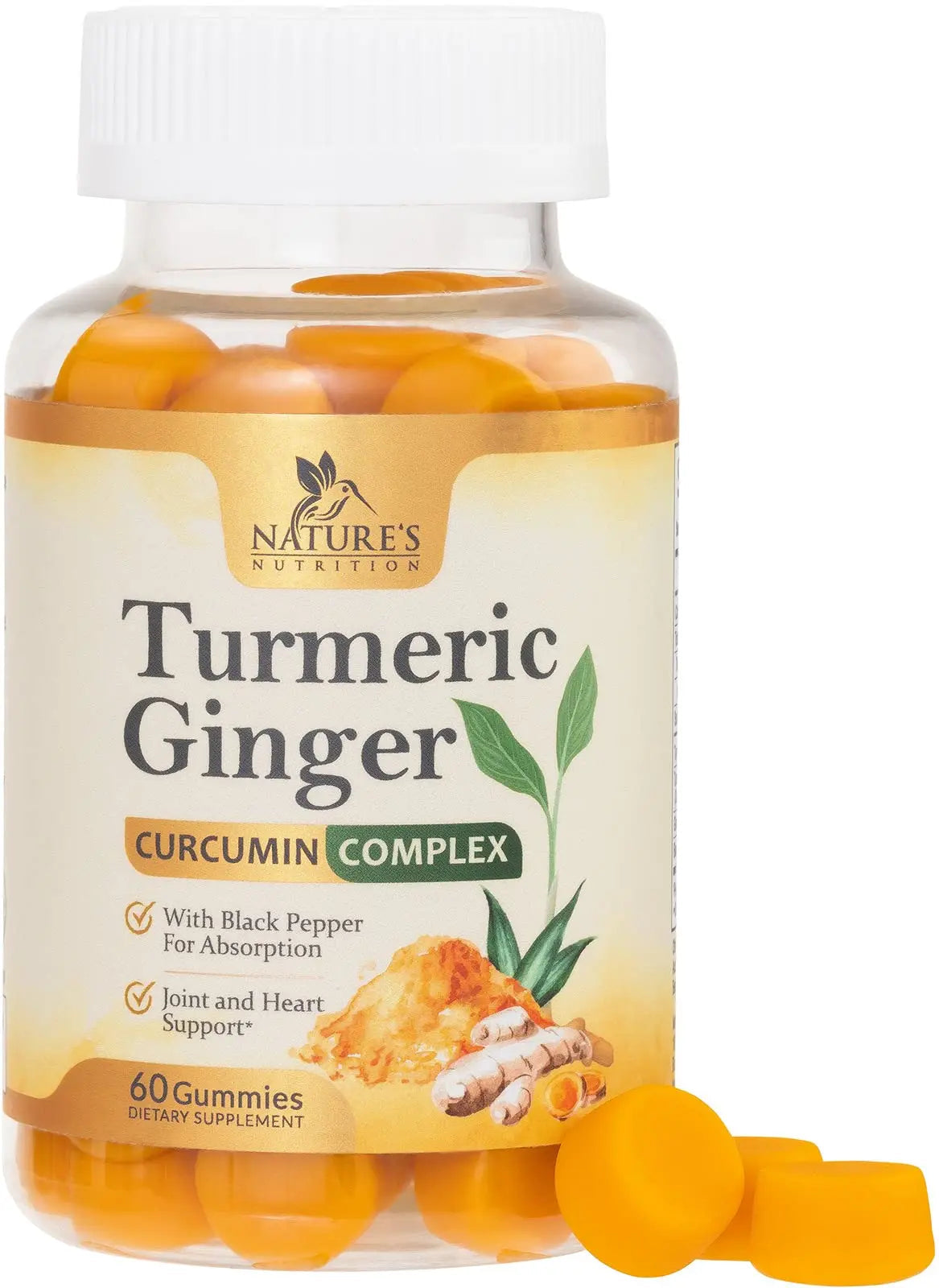 Turmeric Ginger Gummies - Vegan Turmeric Curcumin Gummy with 95% Curcuminoids Nature's Nutrition Au supplements