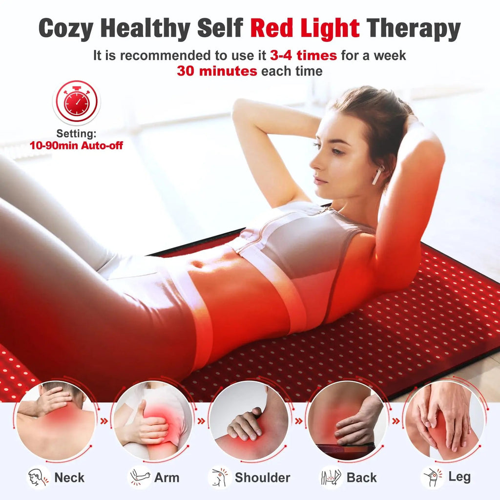 Red Light Therapy Mat for Body, 71"x 31" Red Light Therapy Blanket Red Near Infrared 660nm 850nm GMOWNW Au supplements