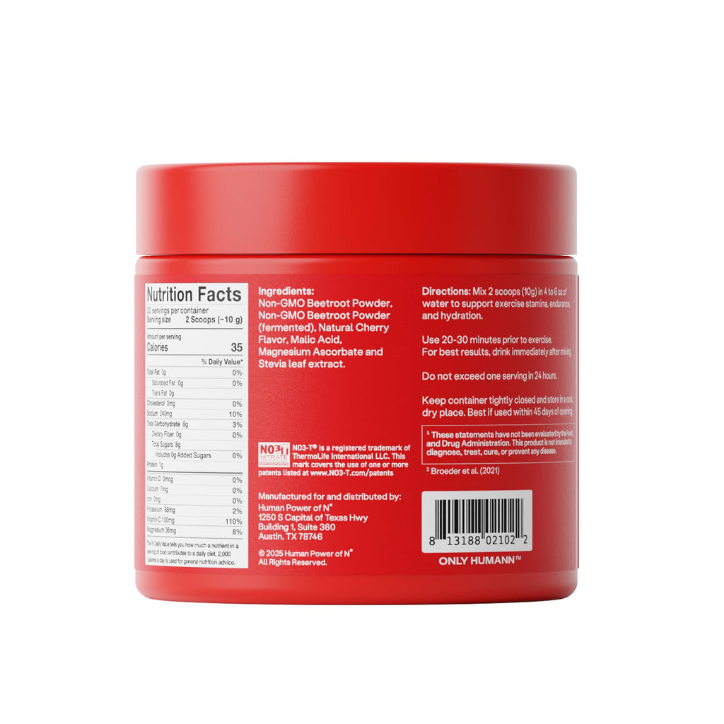 Humann SuperBeets Sport Endurance Pre Workout Powder, Nitric Oxide Supplement, NSF Certified, Stimulant & Caffeine Free, Made with Beet Root,
